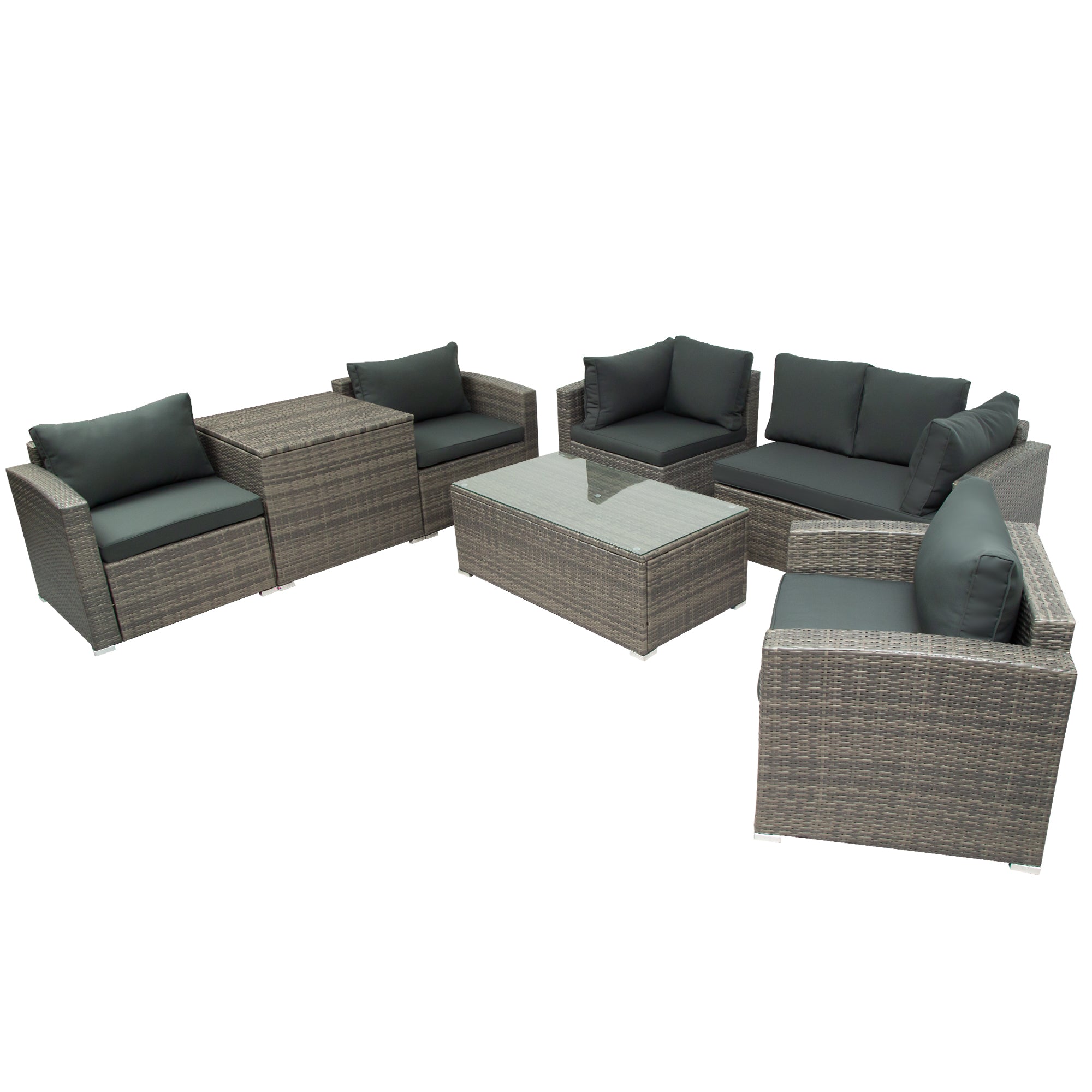 5-Piece Steel Patio Dining Set with Four Chairs and One Table