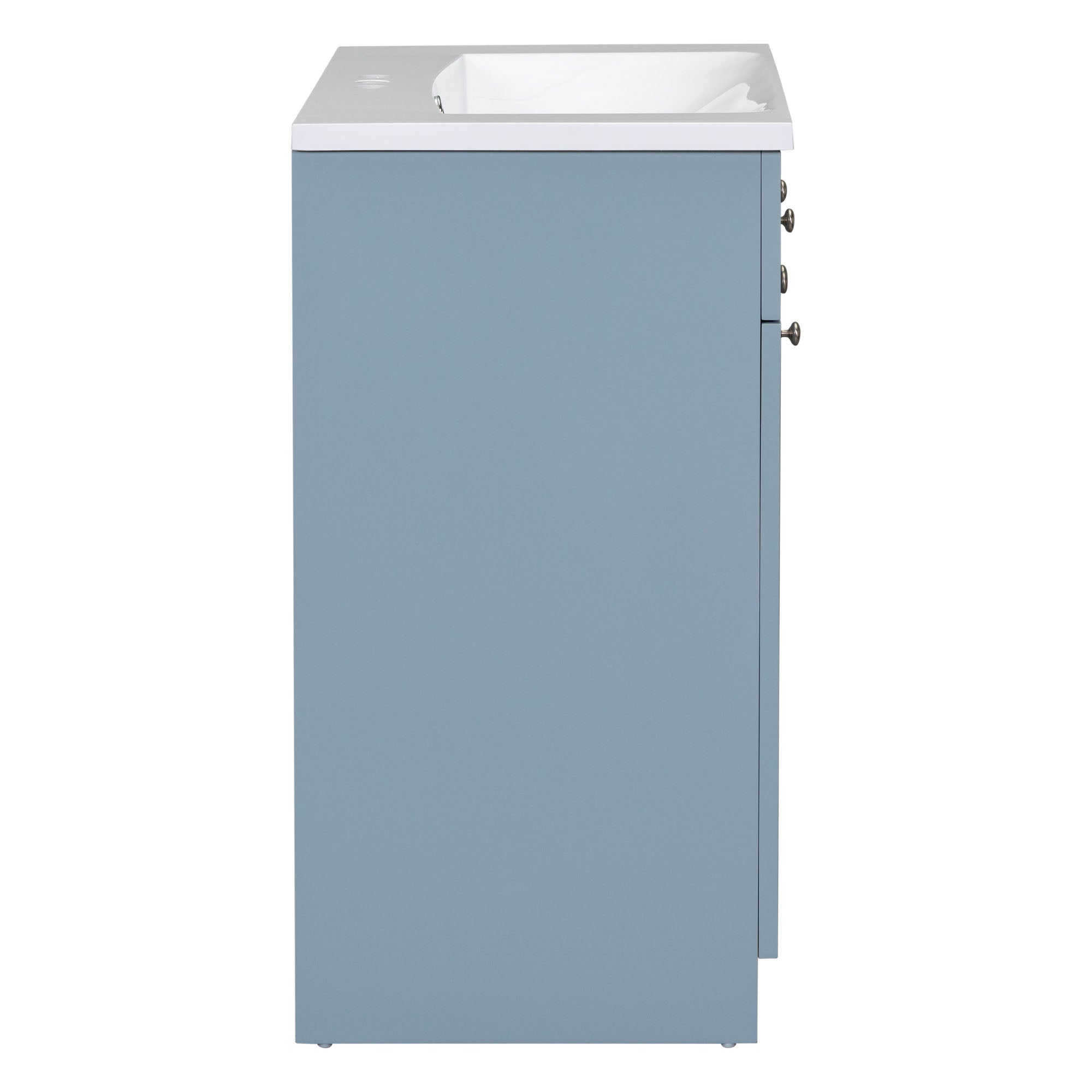 30 Inch MDF Freestanding Bathroom Vanity Set in White/ Grey/ Blue with Integrated Resin Sink