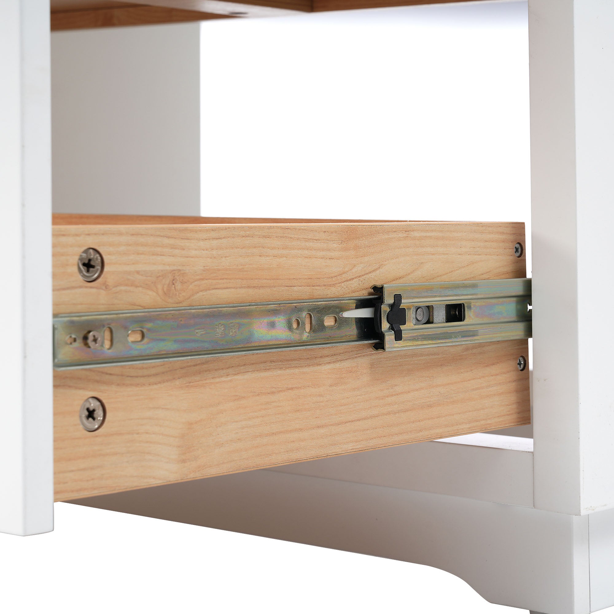 30 Inch Modern MDF Bathroom Vanity in White with Integrated Ceramic Sink and two drawers