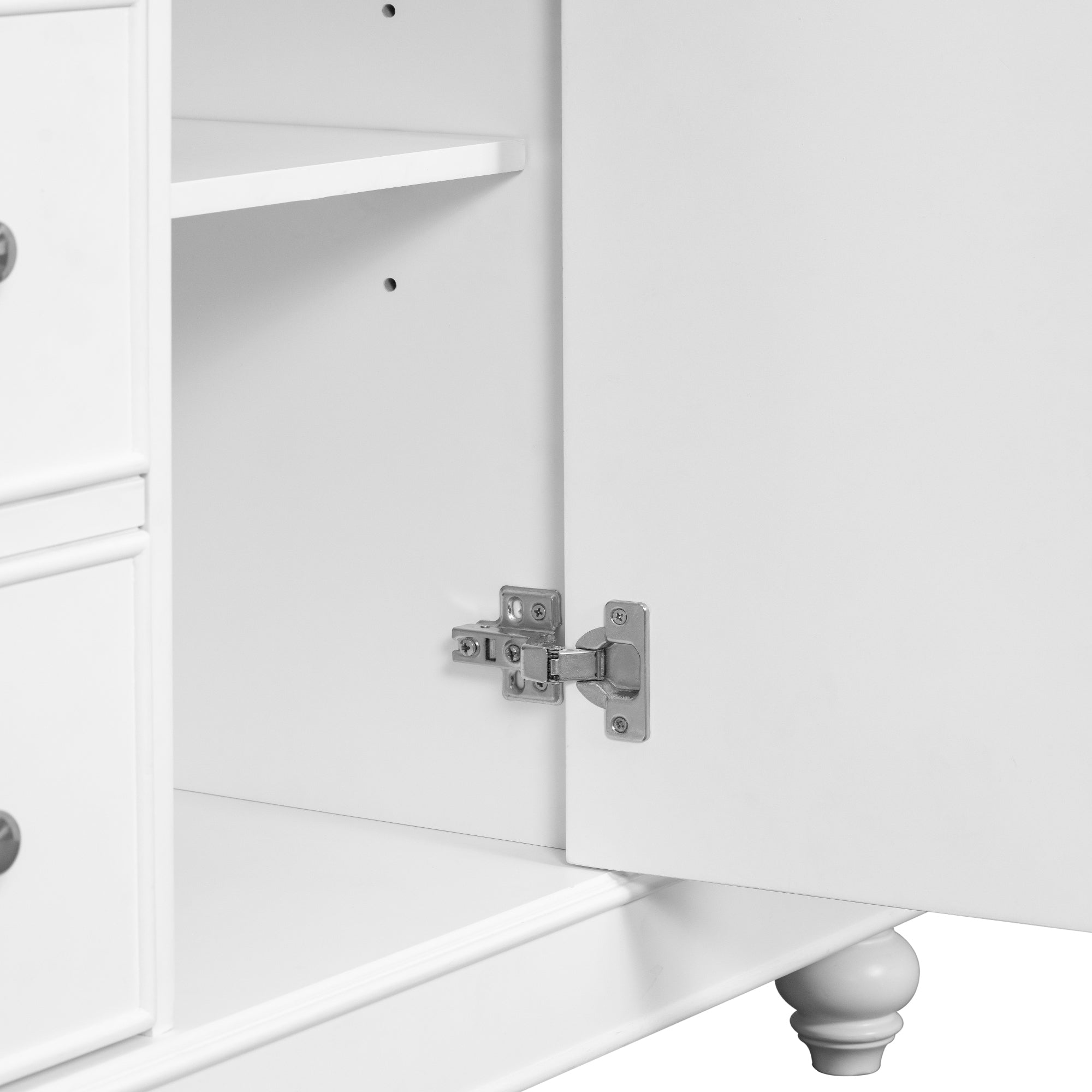 36 Inch Solid Wood Frame Freestanding Bathroom Vanity Set with Adjustable Shelf