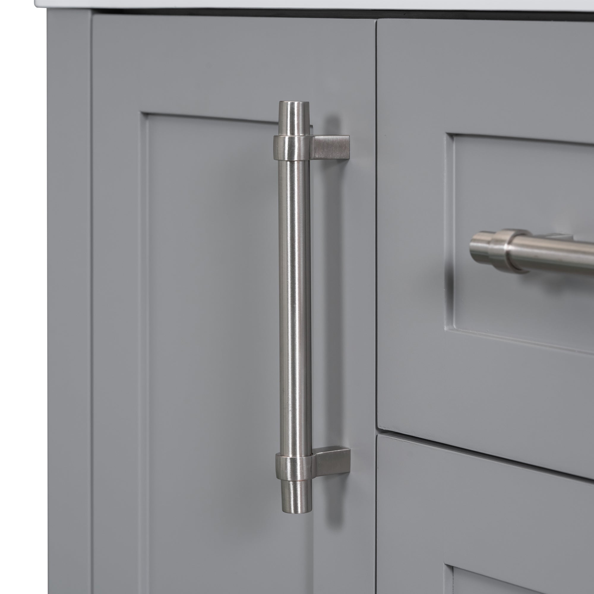 36 inch Freestanding Bathroom Vanity Set in Grey with Integrated  Resin Sink