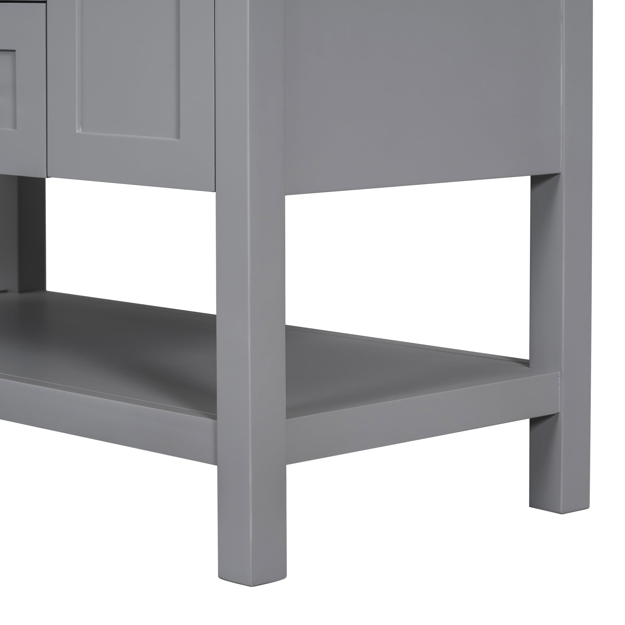 36 inch Freestanding Bathroom Vanity Set in Grey with Integrated  Resin Sink
