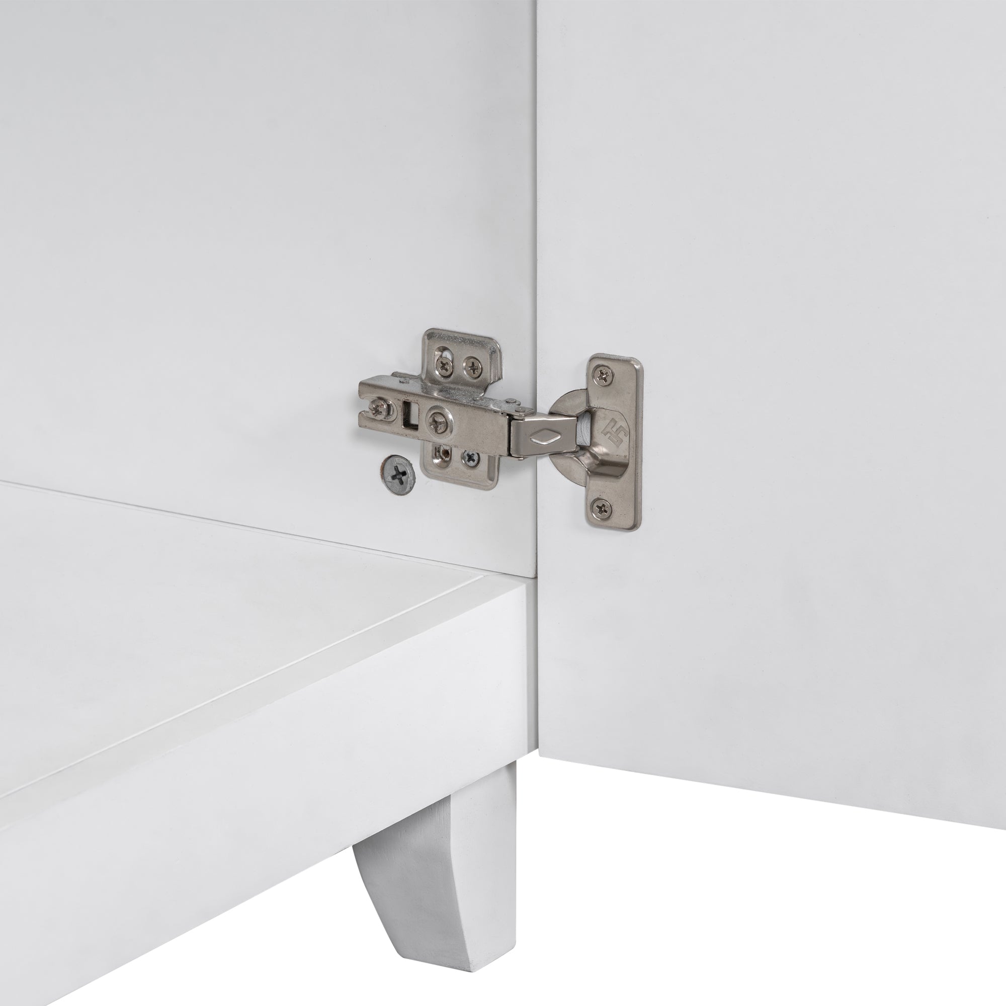 24 inch Freestanding Bathroom Vanity Set in White with Integrated Resin Sink