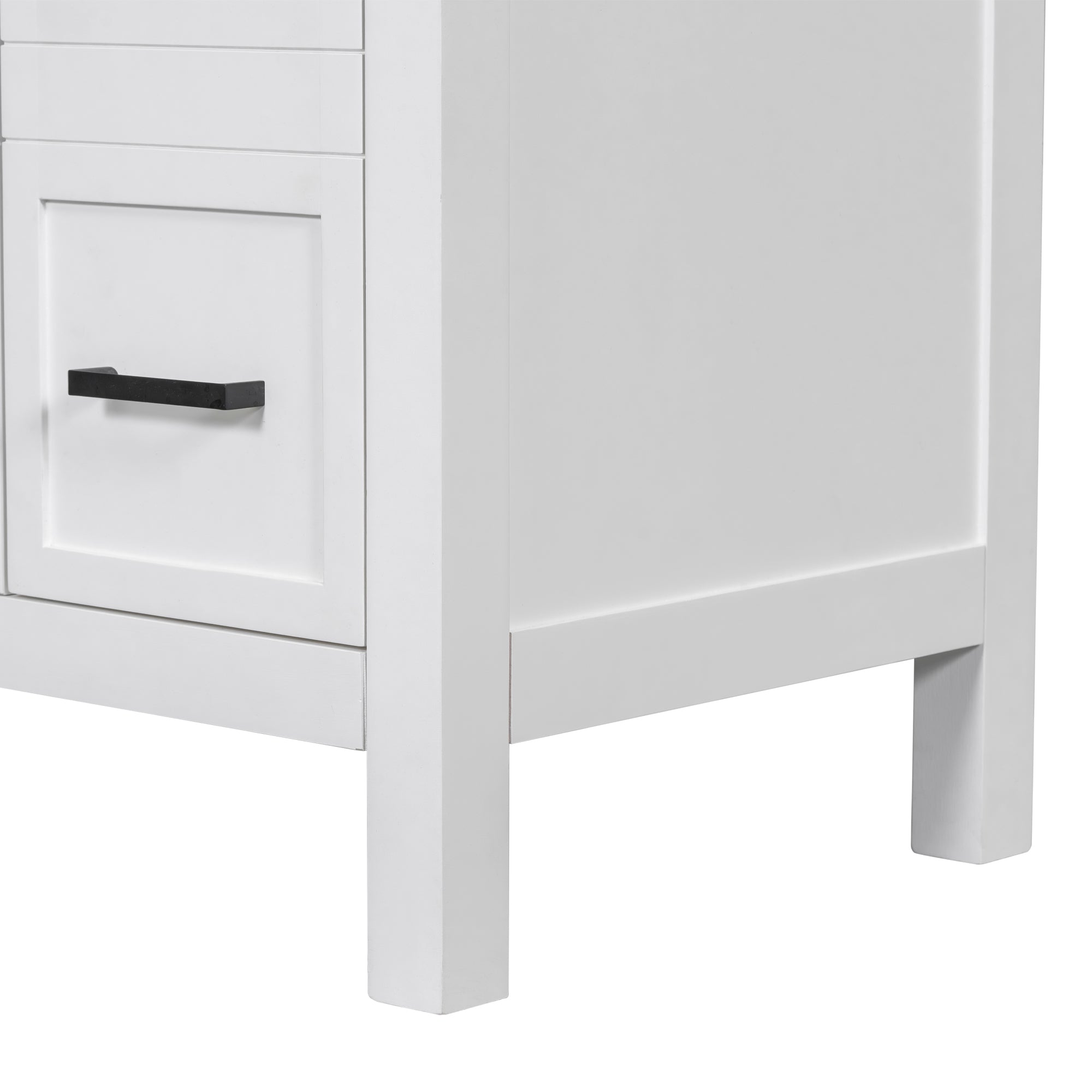 36 inch Freestanding Bathroom Vanity Set in White with Integrated Resin Sink