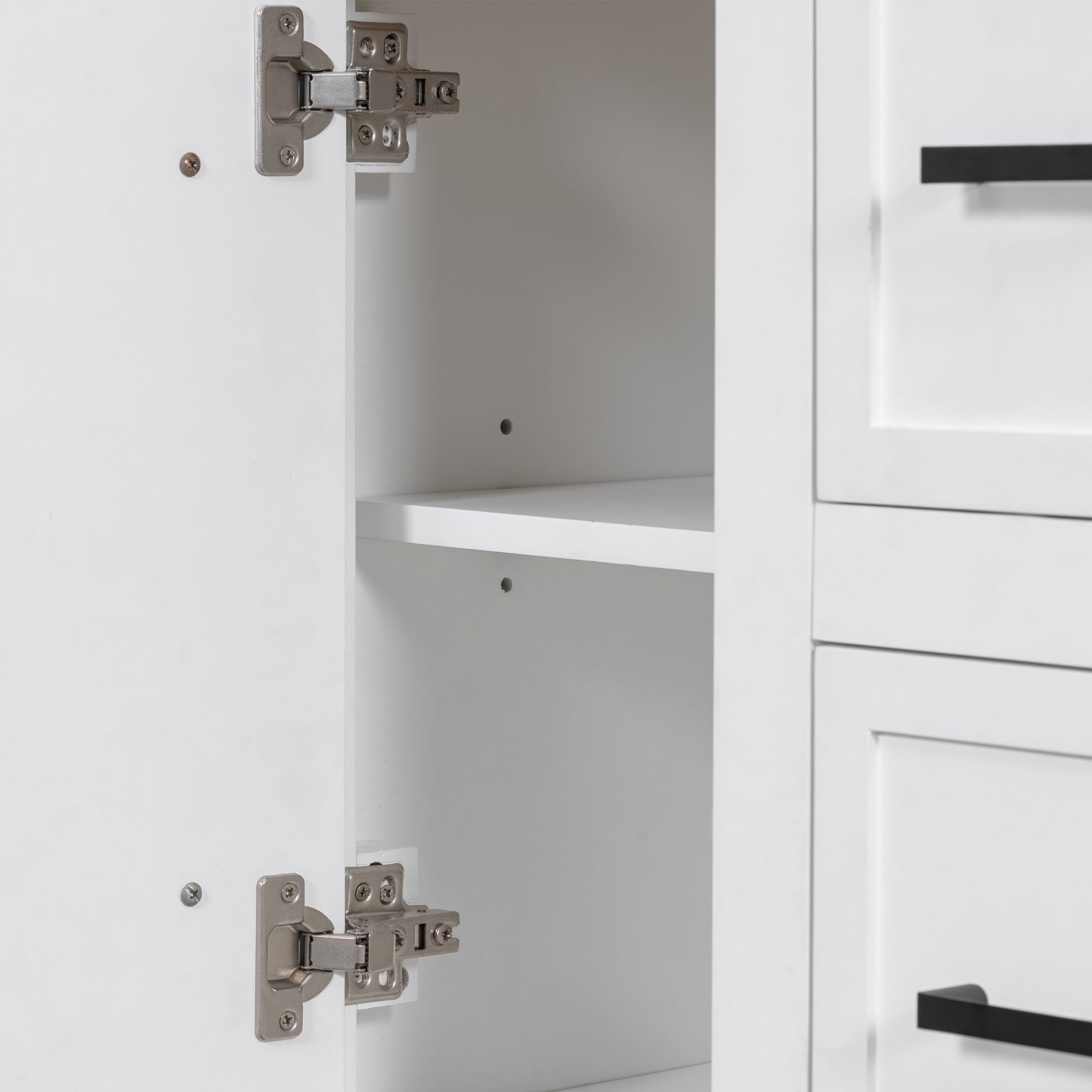 36 inch Freestanding Bathroom Vanity Set in White with Integrated Resin Sink