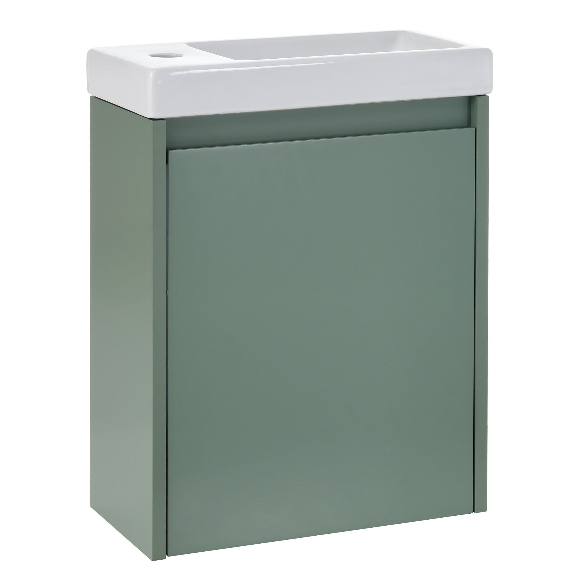 16 inch Wall-mounted Bathroom Vanity Set with Integrated Ceramic Sink