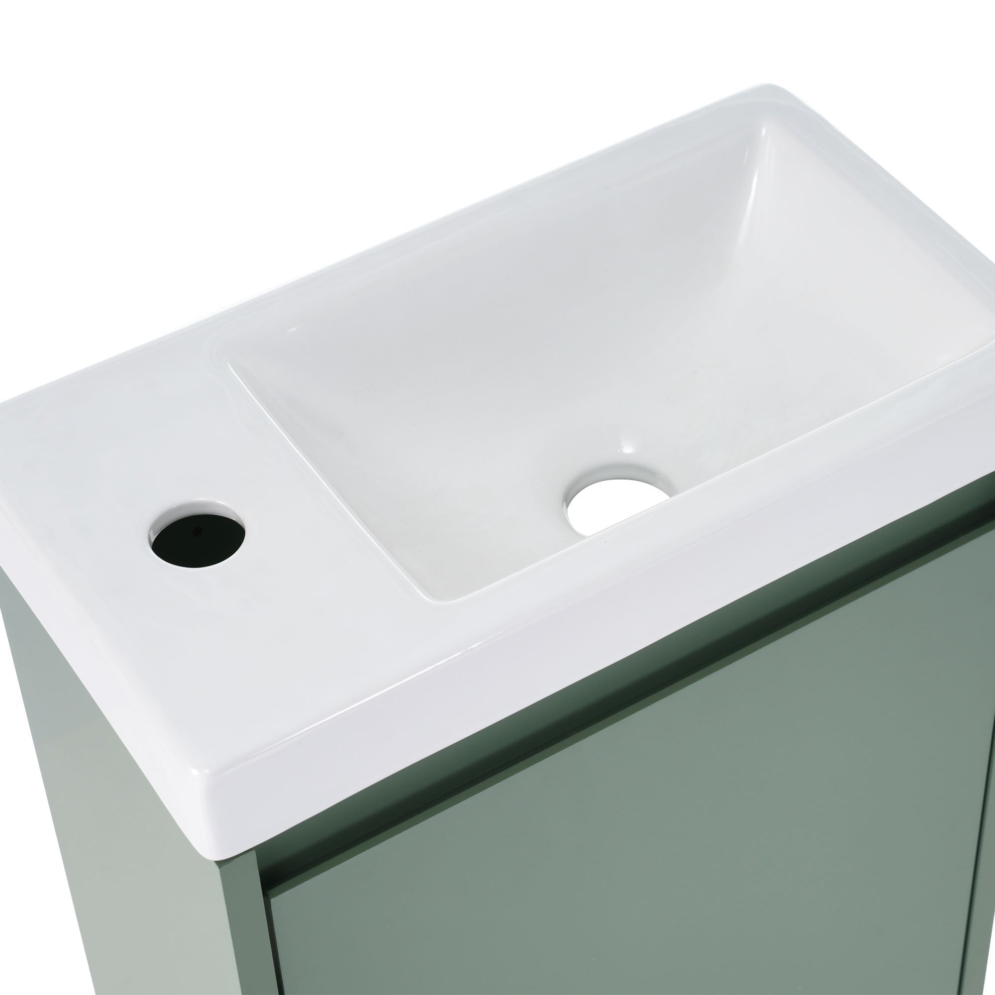 16 inch Wall-mounted Bathroom Vanity Set with Integrated Ceramic Sink