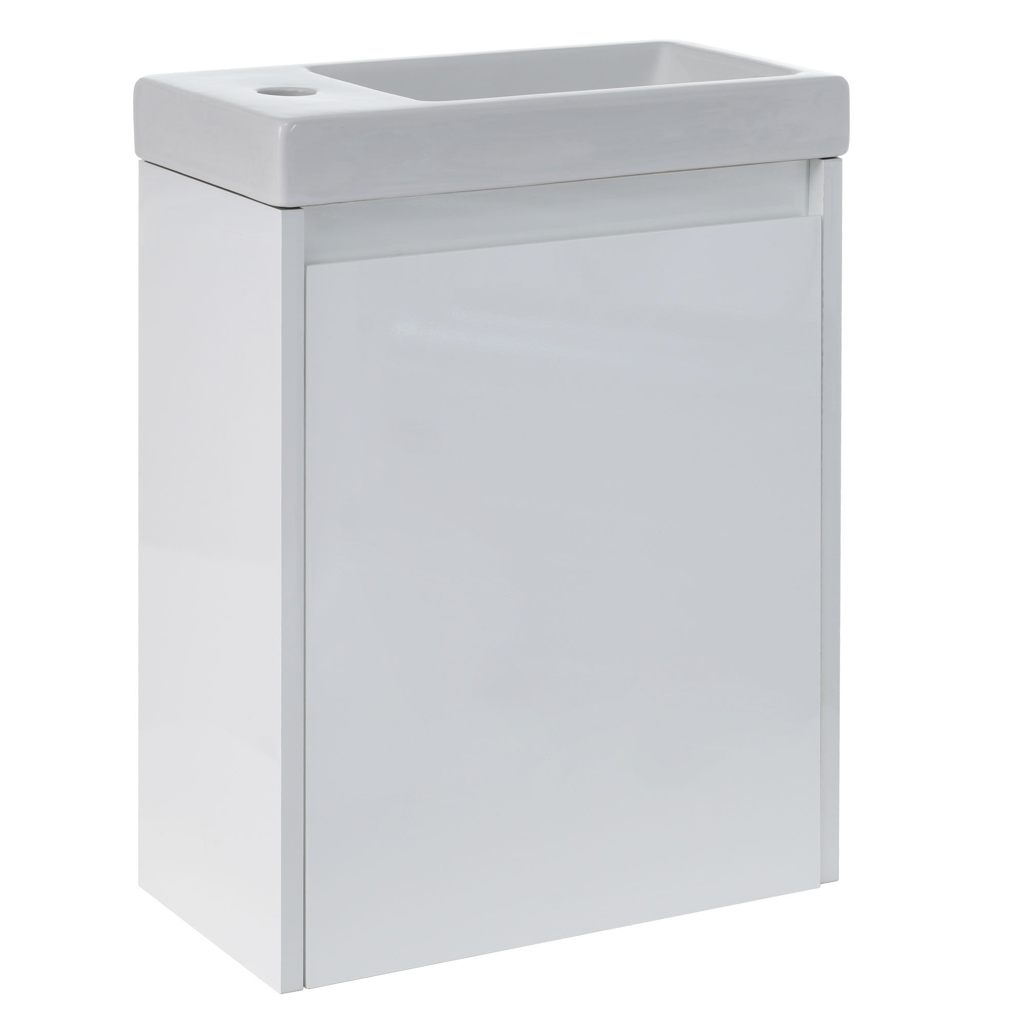 16 inch Wall-mounted Bathroom Vanity Set with Integrated Ceramic Sink