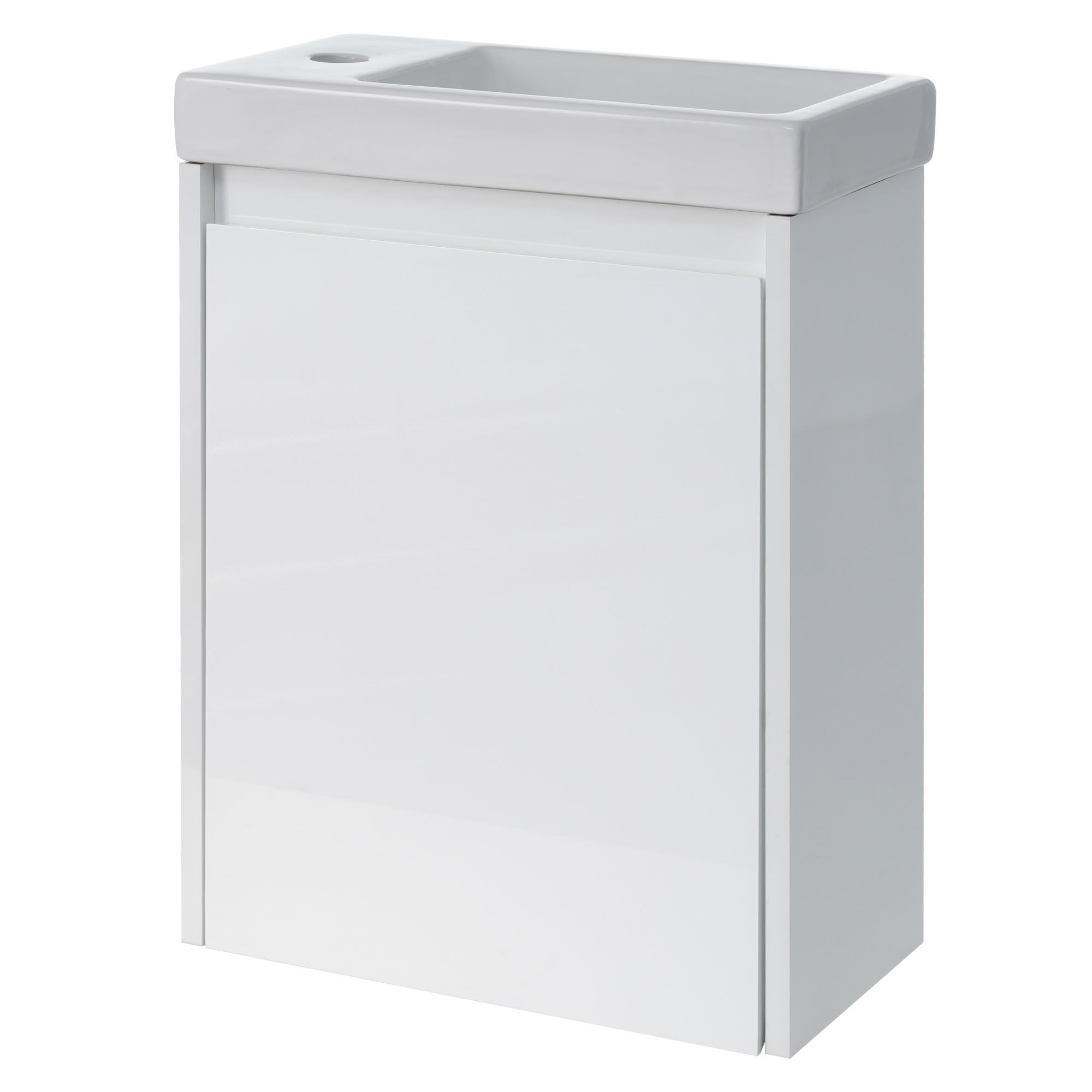 16 inch Wall-mounted Bathroom Vanity Set with Integrated Ceramic Sink