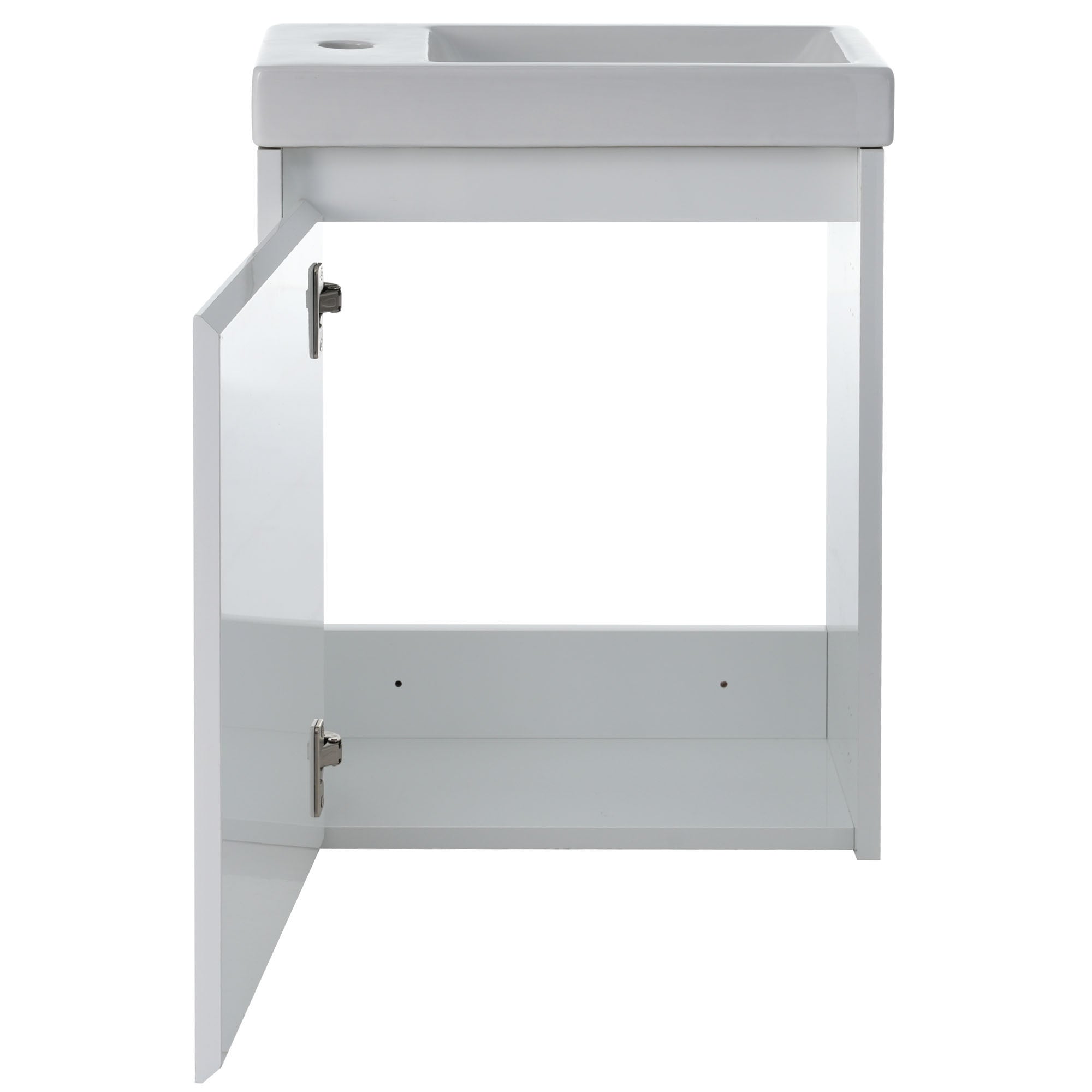 16 inch Wall-mounted Bathroom Vanity Set with Integrated Ceramic Sink