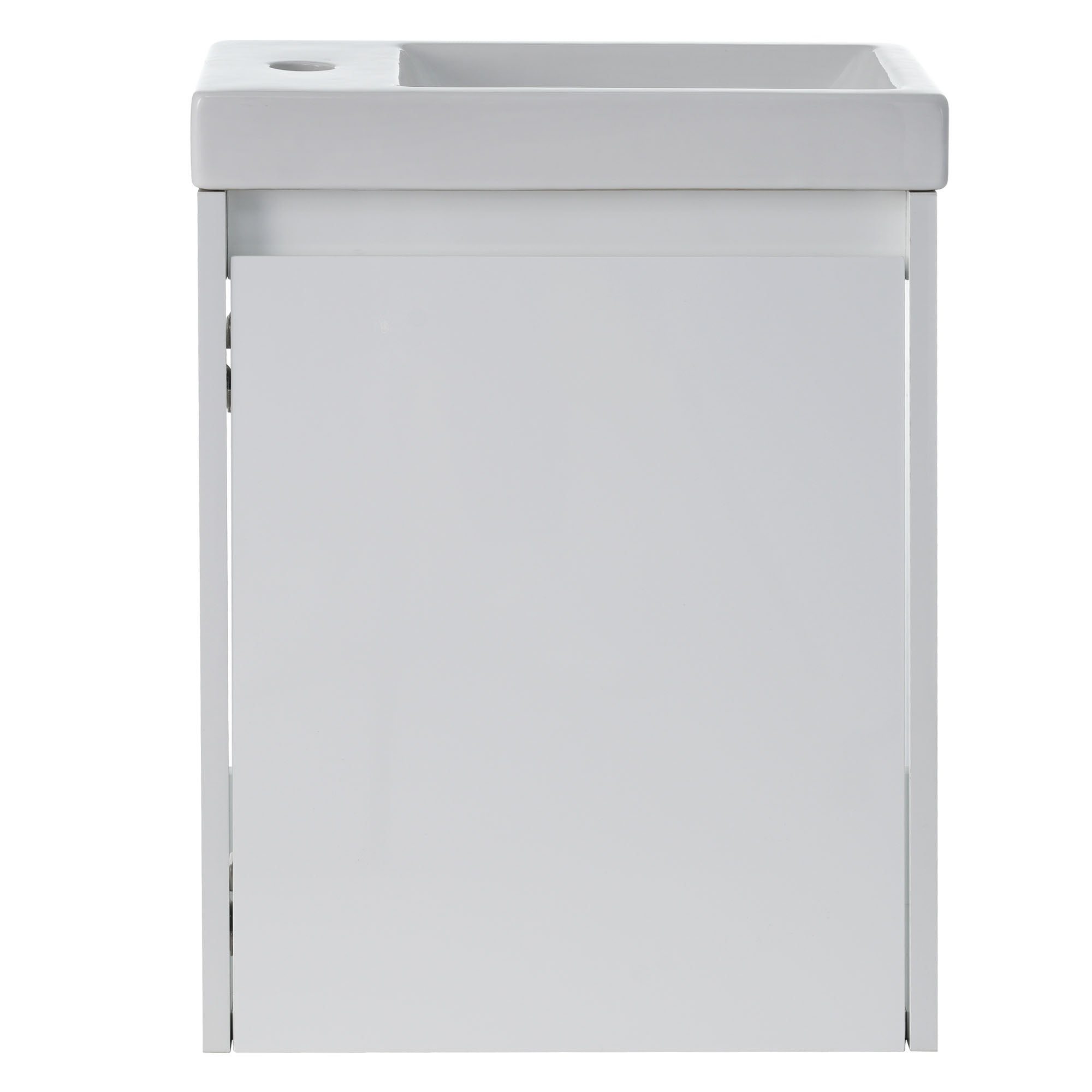 16 inch Wall-mounted Bathroom Vanity Set with Integrated Ceramic Sink
