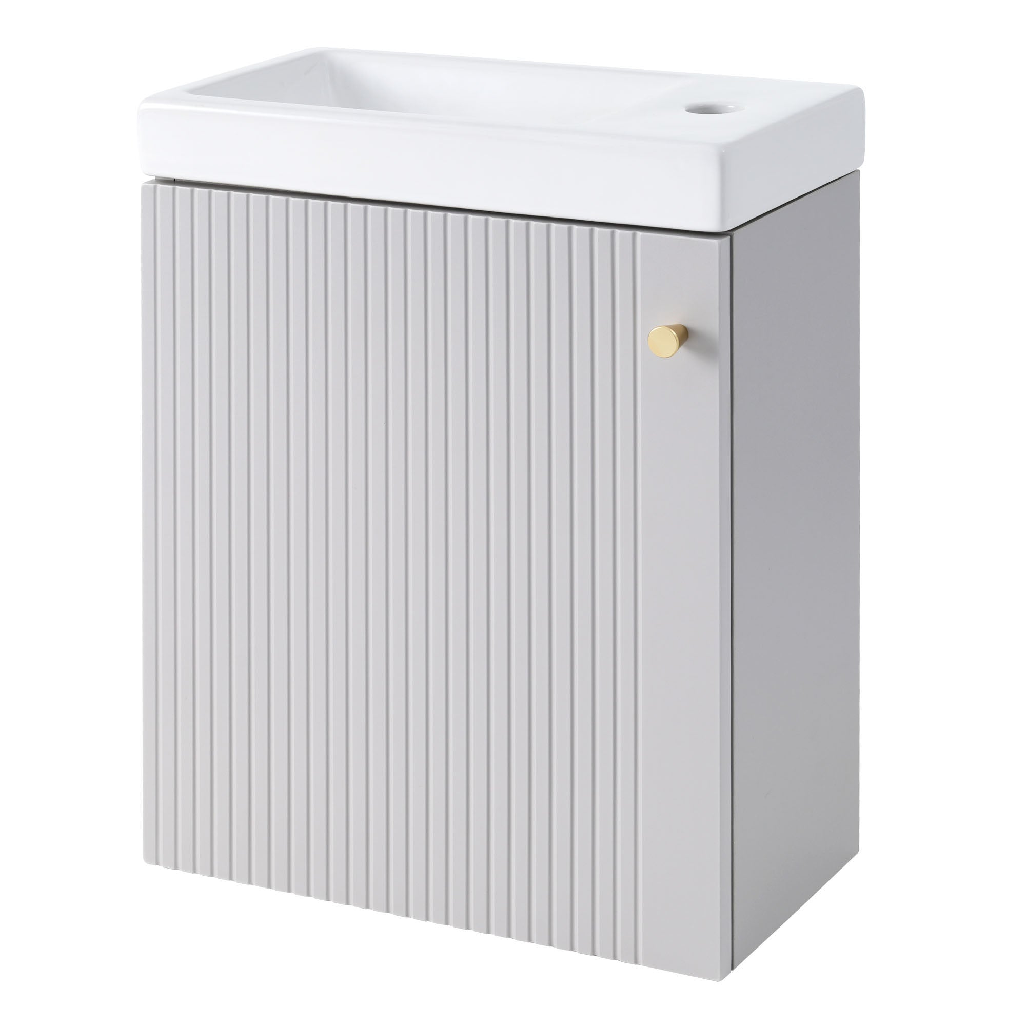 16 inch Wall-mounted Bathroom Vanity Set with Integrated Ceramic Sink