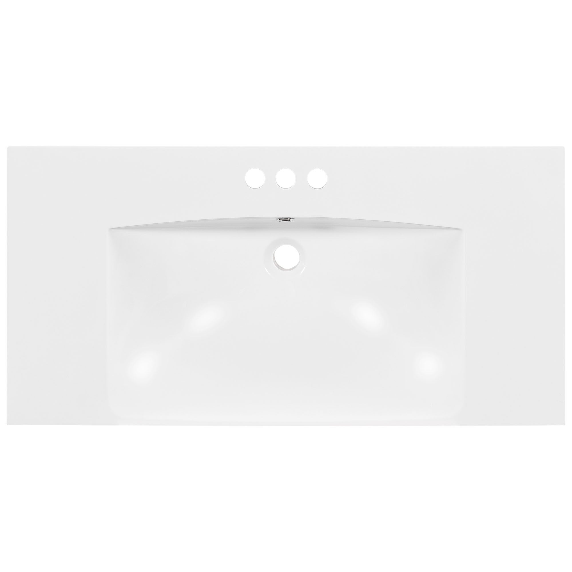 36 inch Freestanding Bath Vanity in Navy Blue with White Resin Top