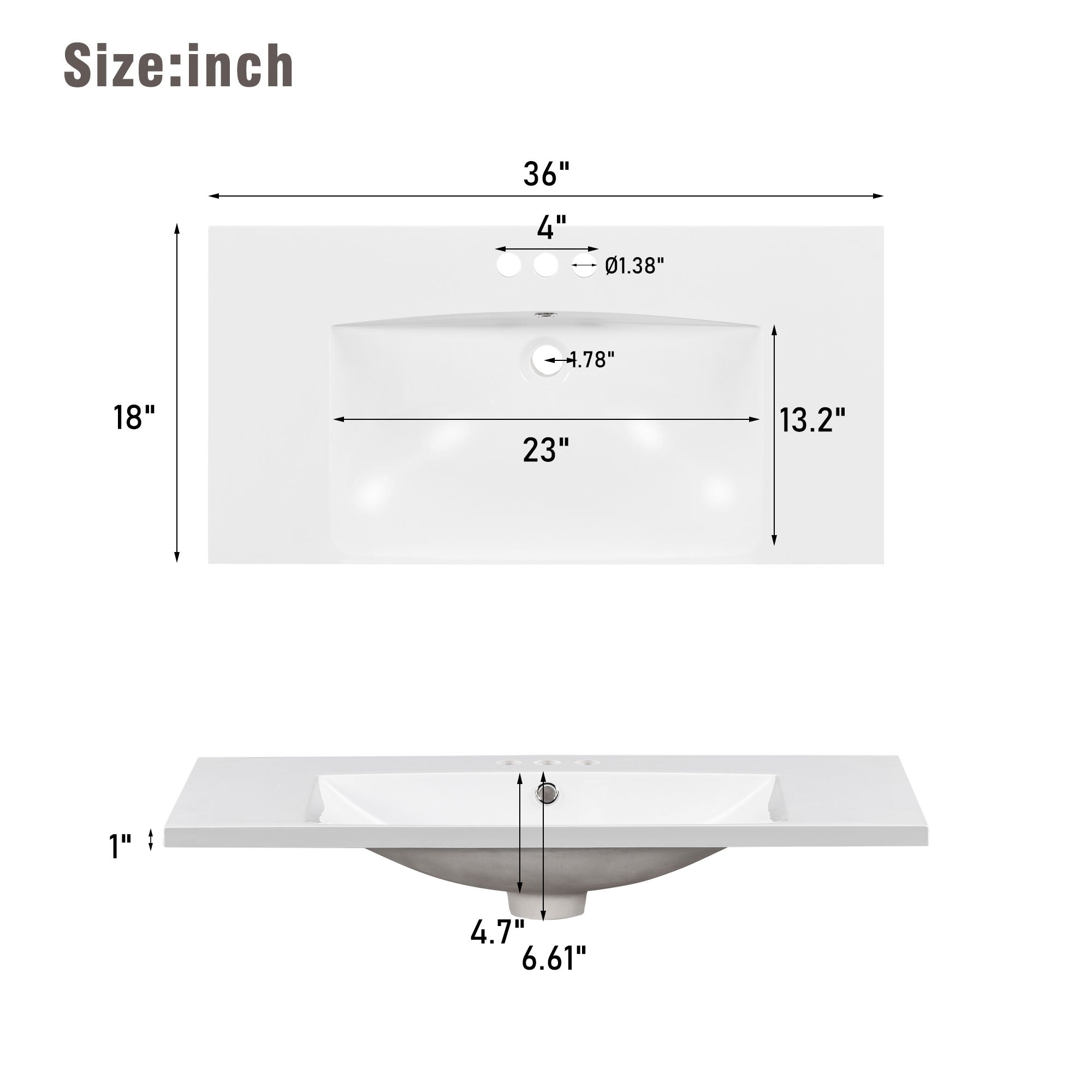 30 Inch MDF Freestanding Bathroom Vanity with Resin Basin and Drawers