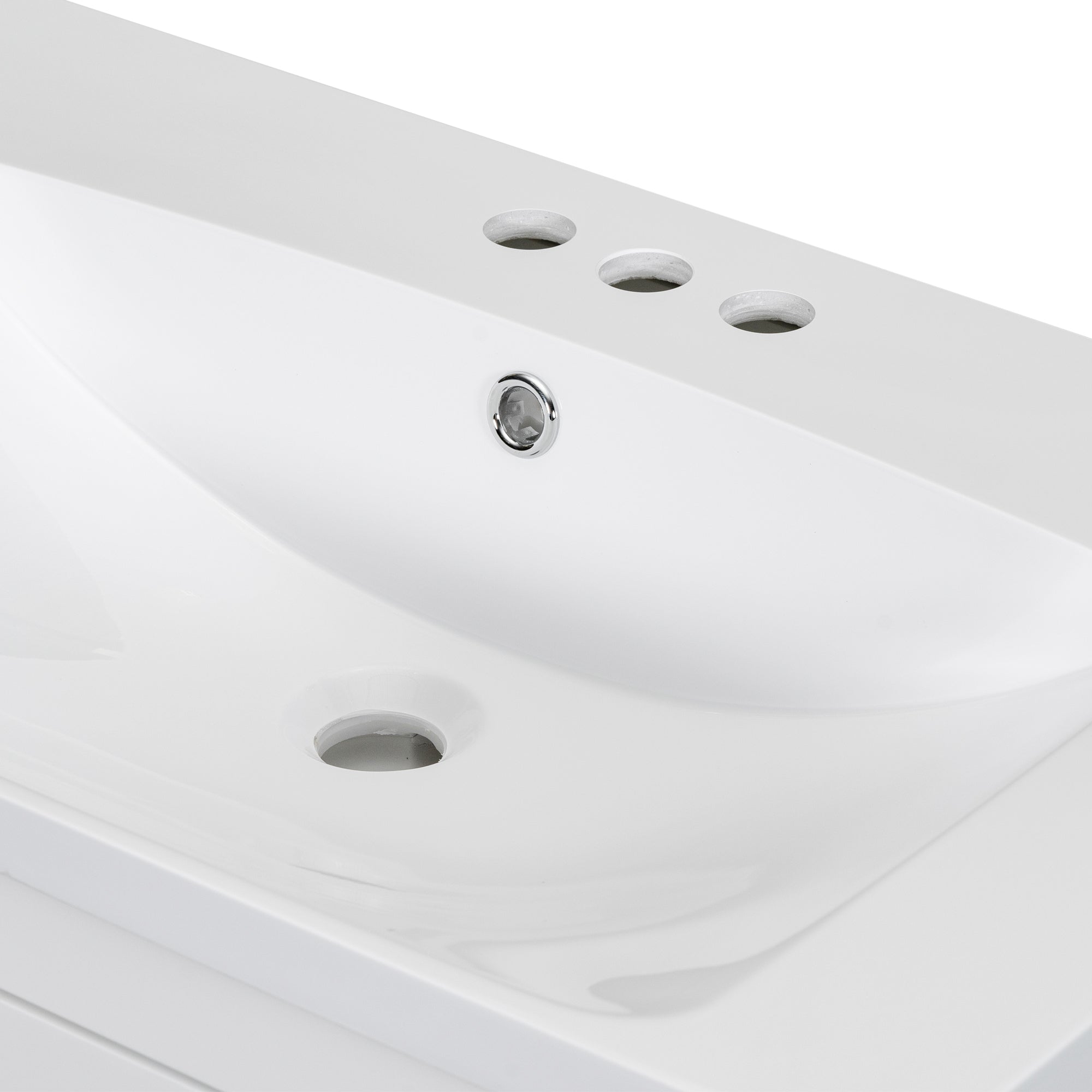 30 Inch MDF Freestanding Bathroom Vanity with Resin Basin and Drawers