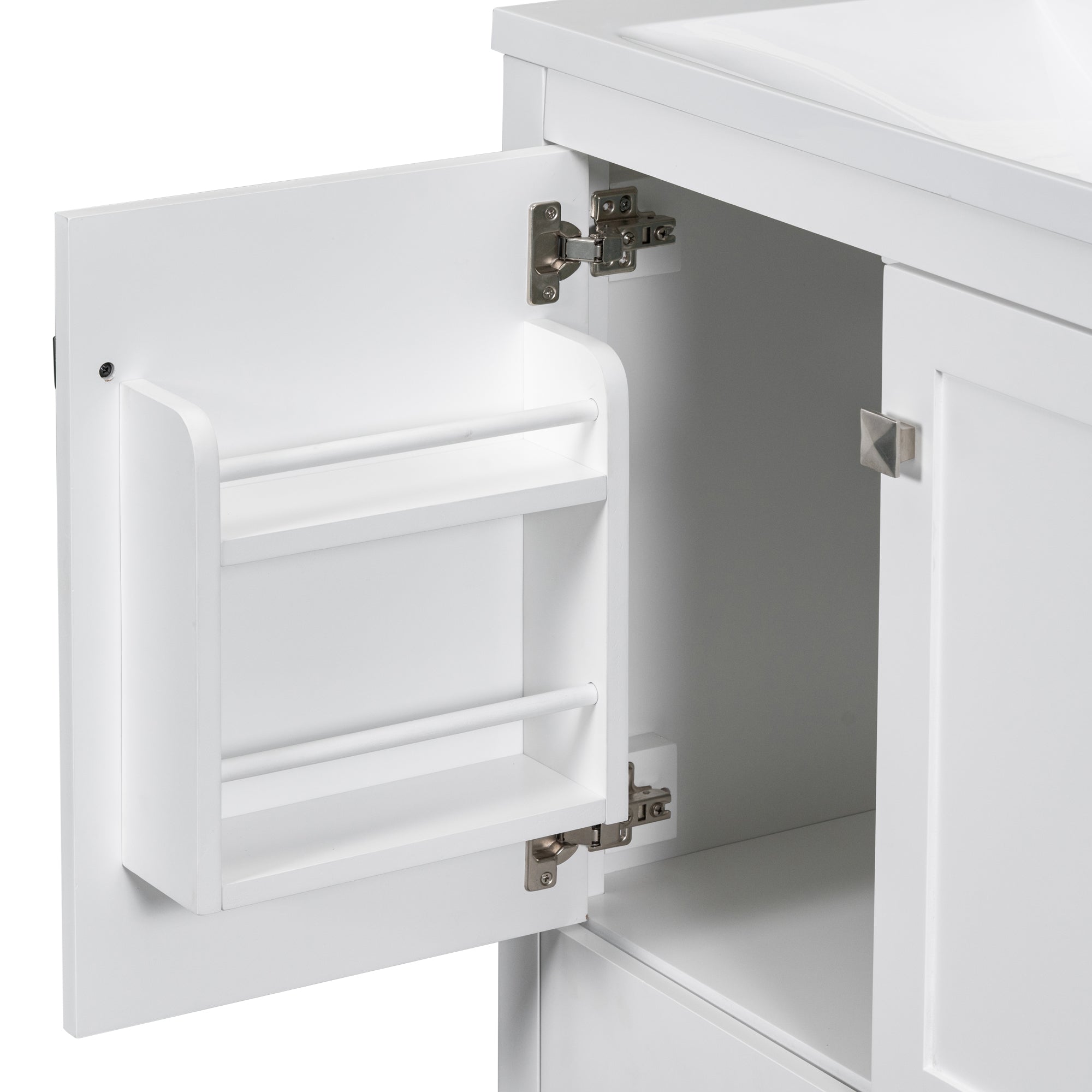 30 Inch MDF Freestanding Bathroom Vanity with Resin Basin and Drawers