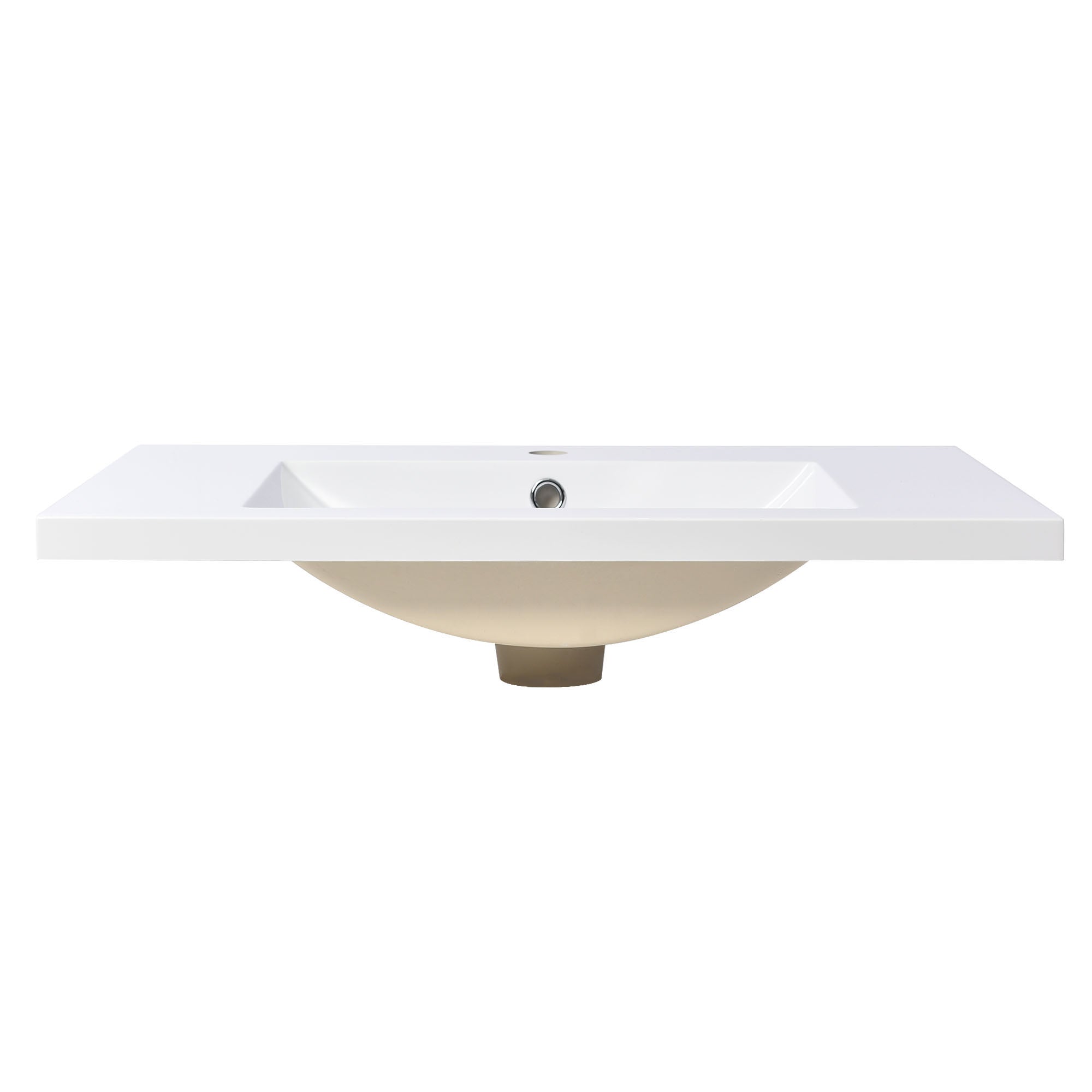 30 Inch MDF Freestanding Bathroom Vanity Set in Black with Integrated Resin Sink