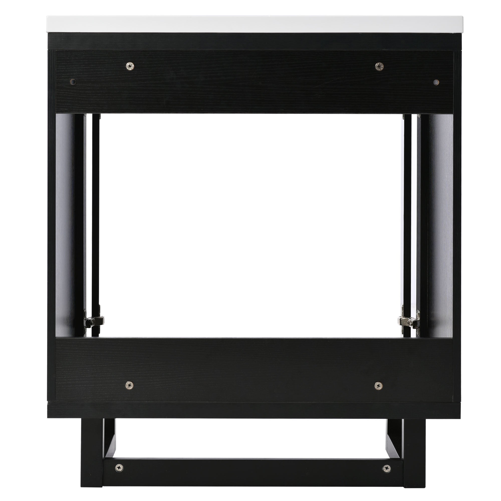30 Inch MDF Freestanding Bathroom Vanity Set in Black with Integrated Resin Sink