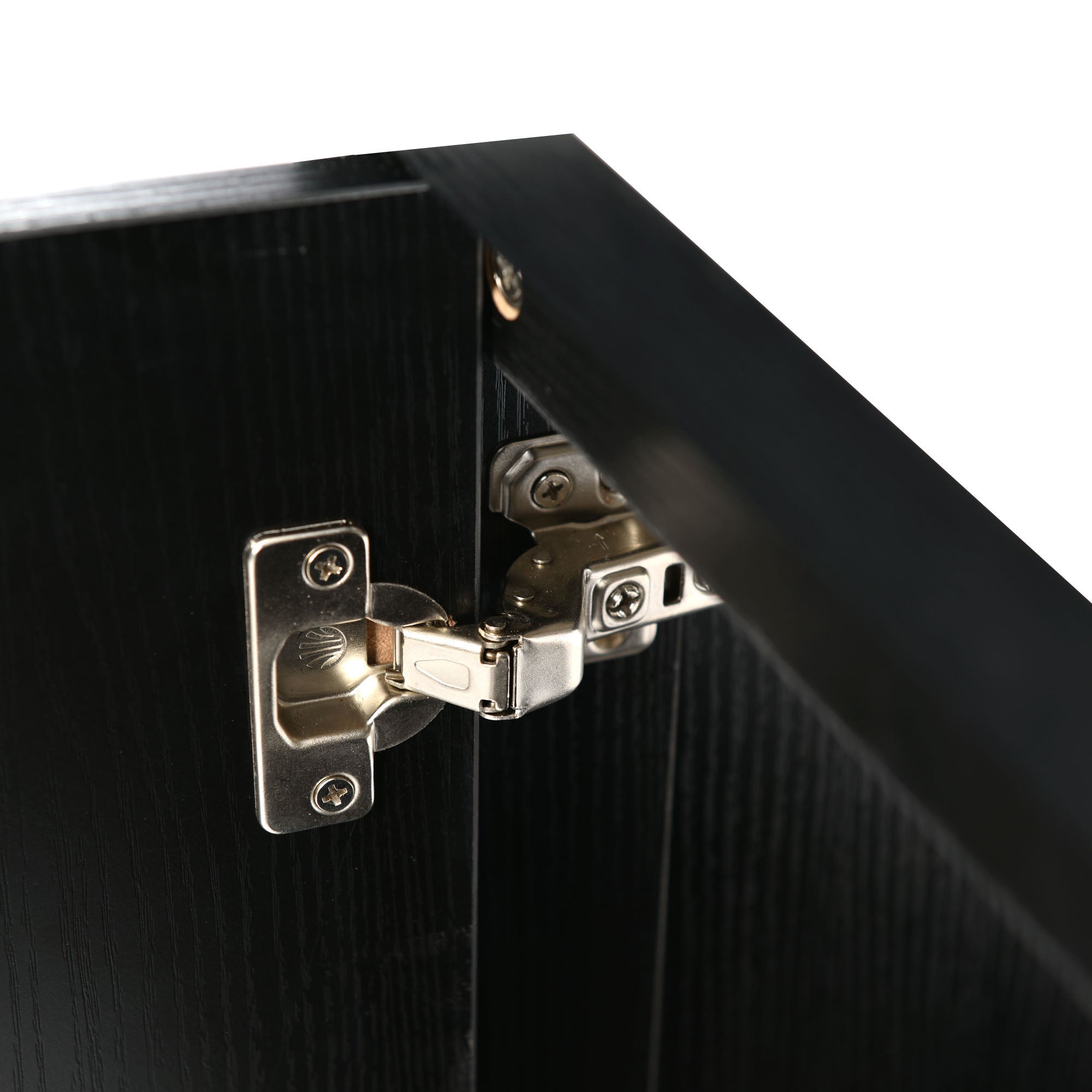 30 Inch MDF Freestanding Bathroom Vanity Set in Black with Integrated Resin Sink