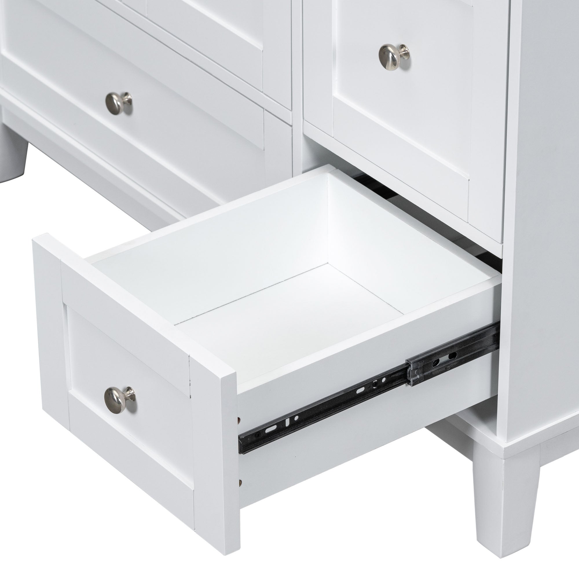 30 Inch MDF Freestanding Bathroom Vanity Set in Black with Integrated Resin Sink