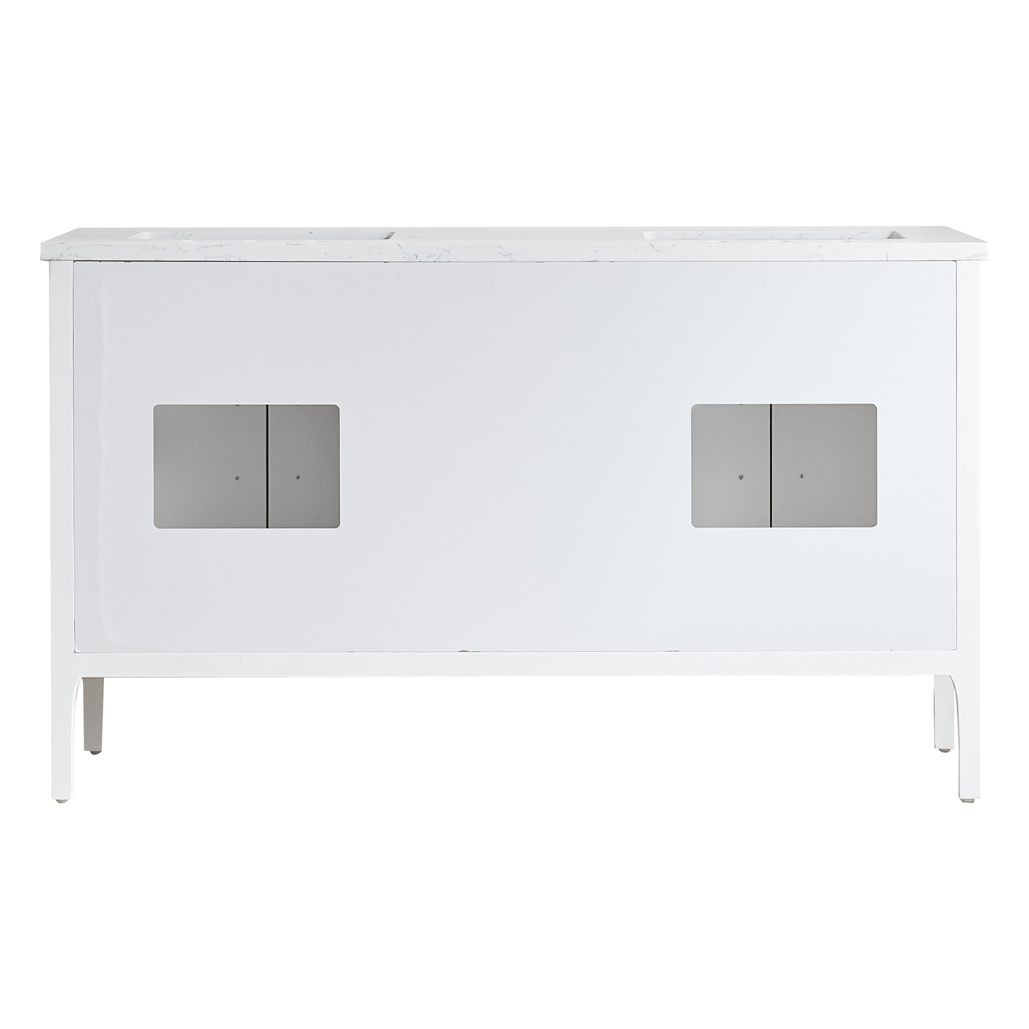 48 Inches Solid Wood Frame Freestanding Bathroom Vanity Set with Engineered Marble Top