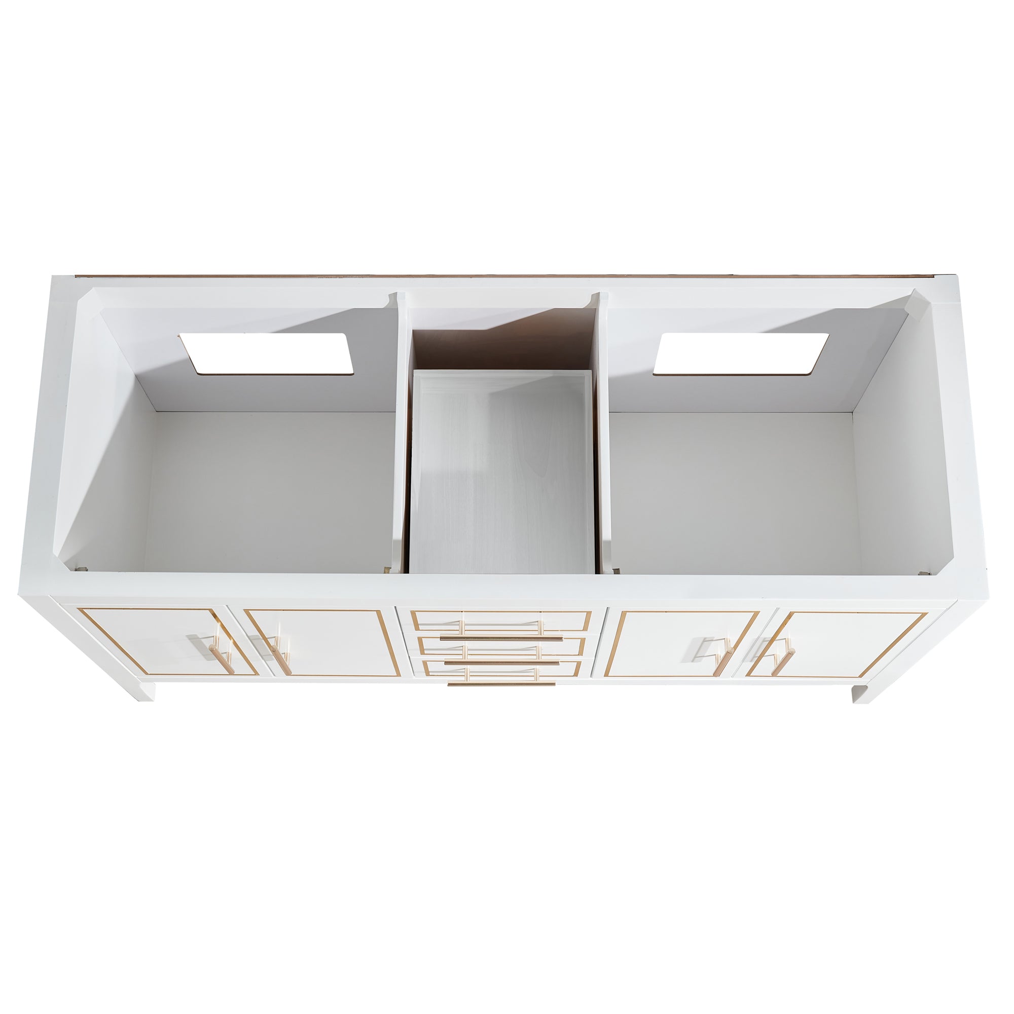 48 Inches Solid Wood Frame Freestanding Bathroom Vanity Set with Engineered Marble Top