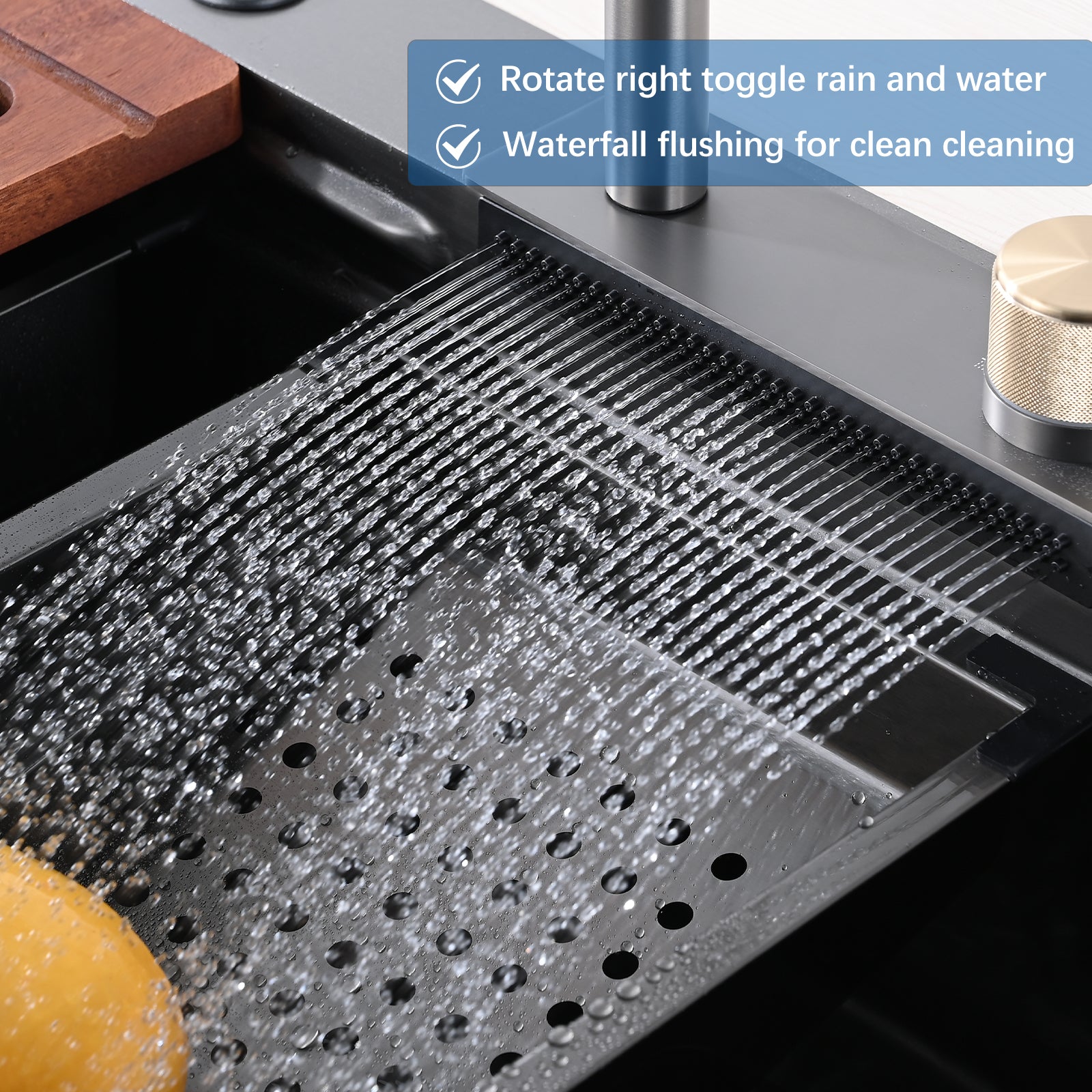 Stainless Steel Double Bowl Drop-in Kitchen Sink with Pull Down Faucet, and Accessories