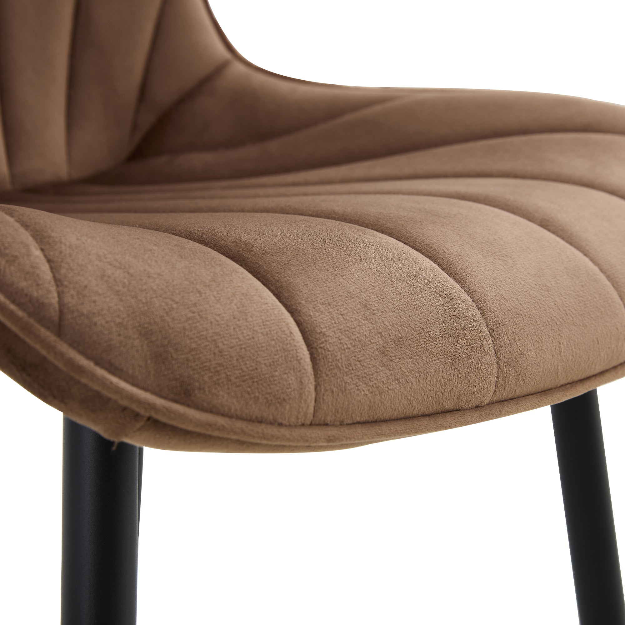 20 in.W Indoor Velvet 4 Dining Chairs with Cushions and Coated Legs