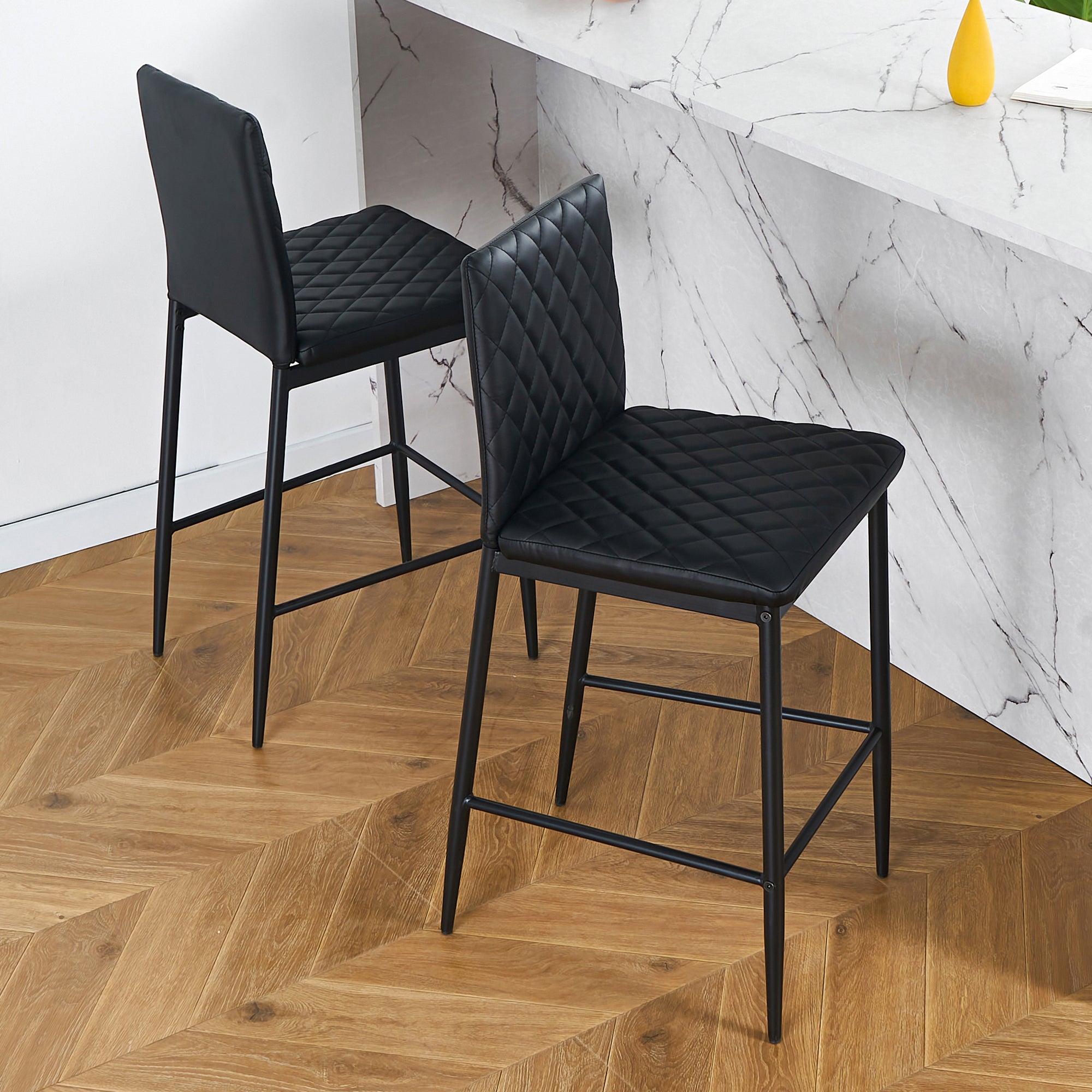 Unique PU 2 Bar Chair with Metal Legs for Dining,Kitchen and Bar