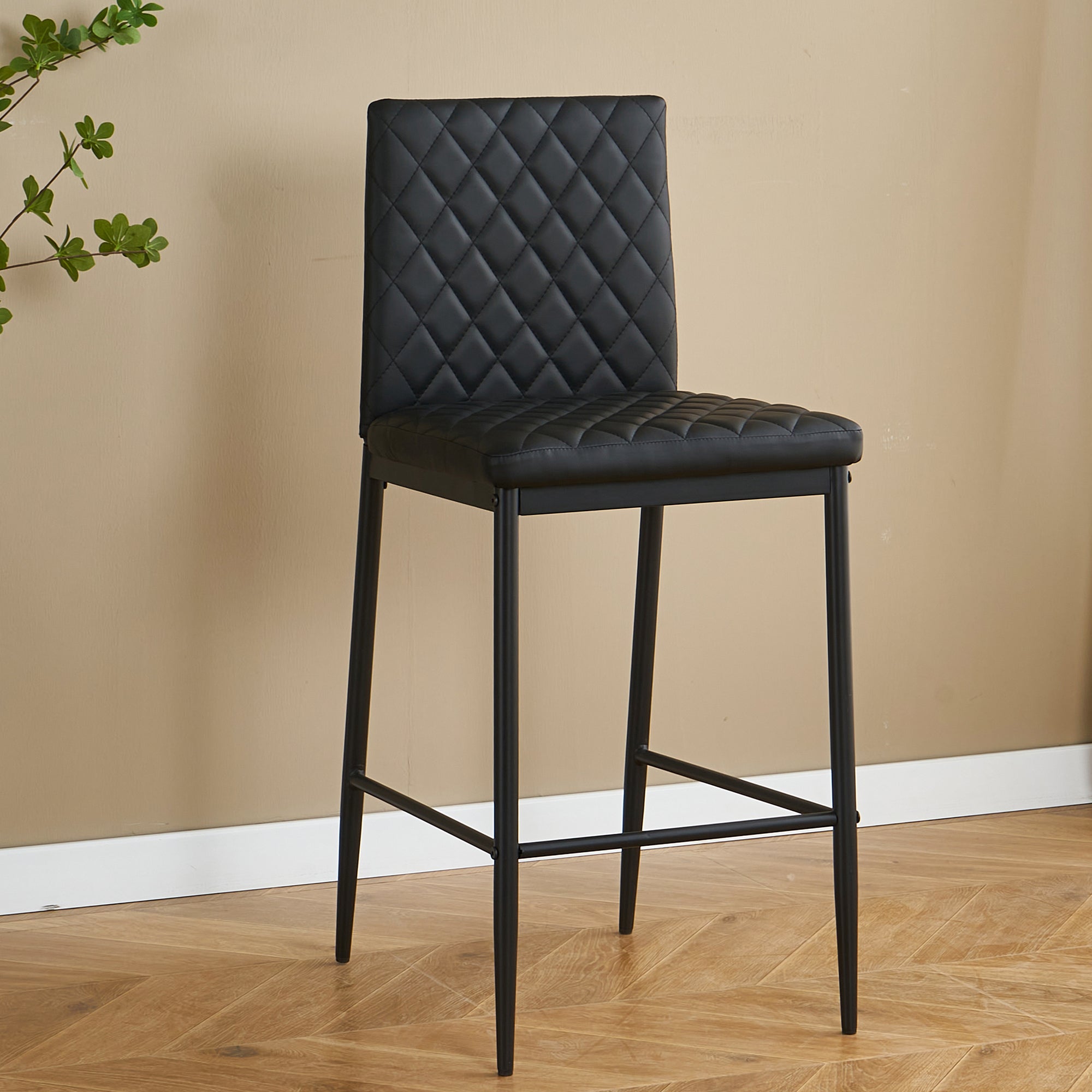 Unique PU 2 Bar Chair with Metal Legs for Dining,Kitchen and Bar