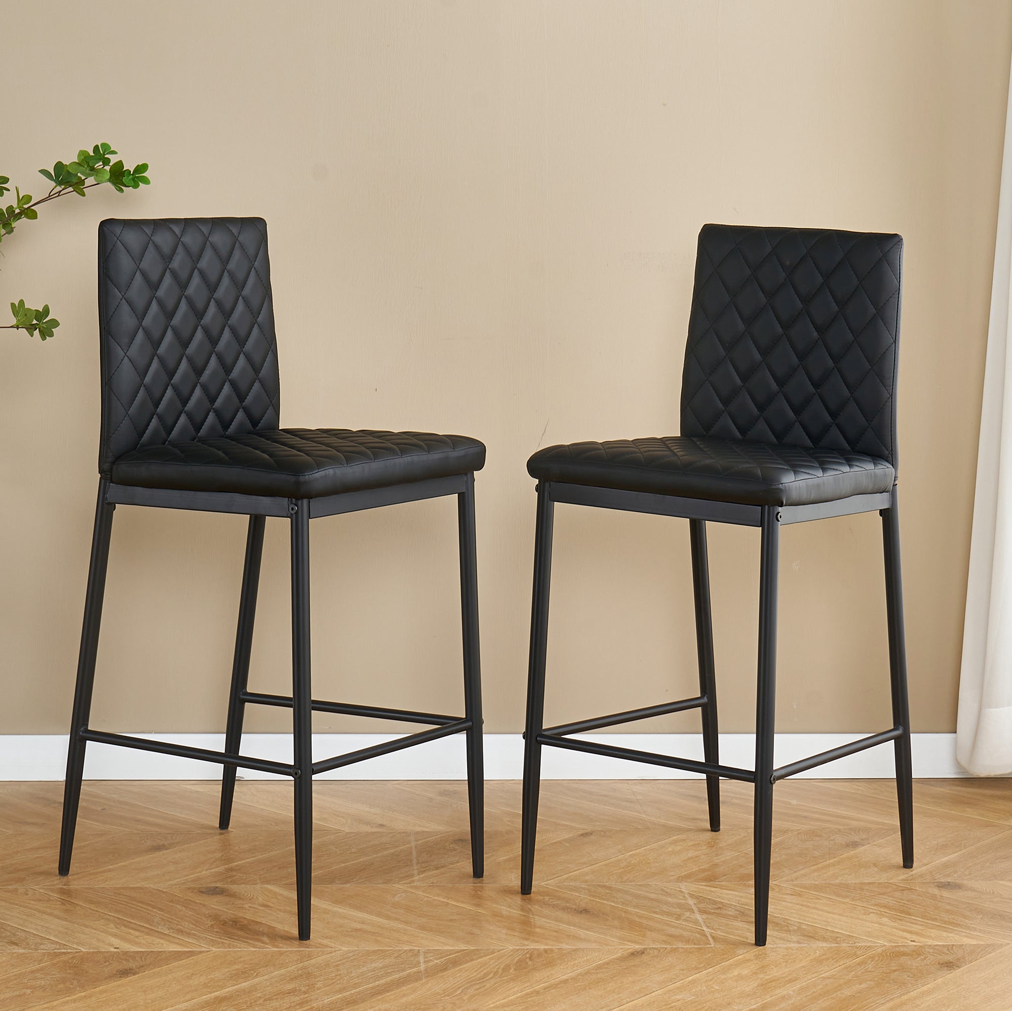 Unique PU 2 Bar Chair with Metal Legs for Dining,Kitchen and Bar