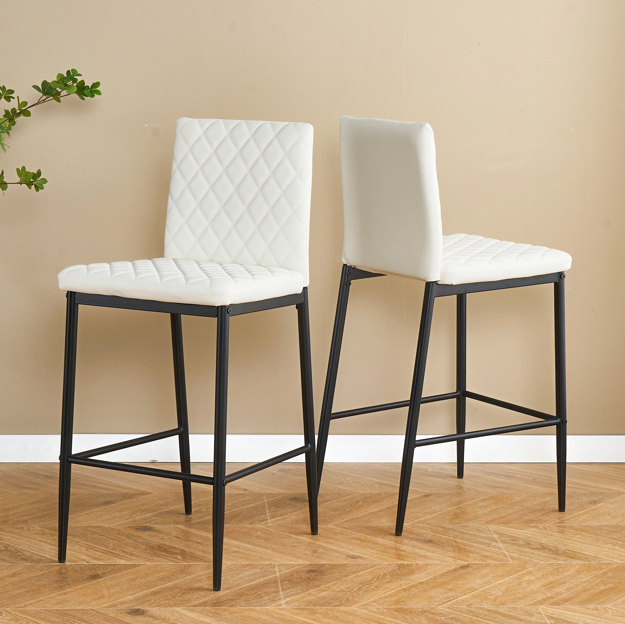 Unique PU 2 Bar Chair with Metal Legs for Dining,Kitchen and Bar