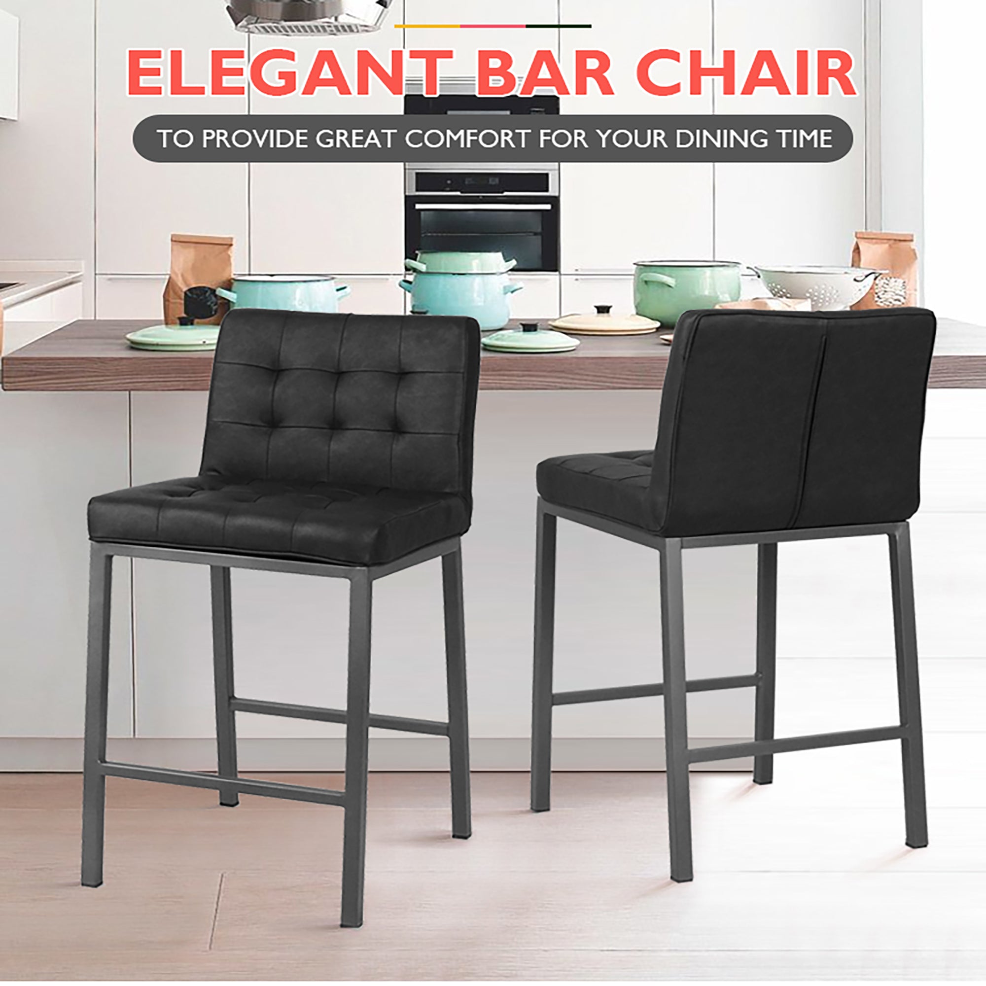 2-set Foam Modern Design Dining Chair with Metal Legs