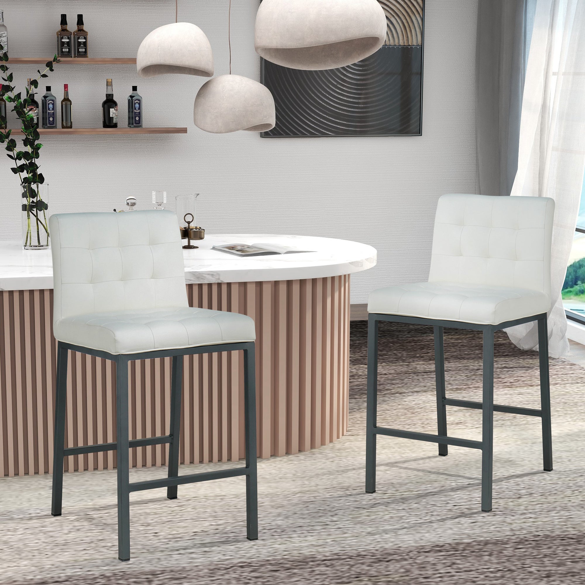 2-set Foam Modern Design Dining Chair with Metal Legs