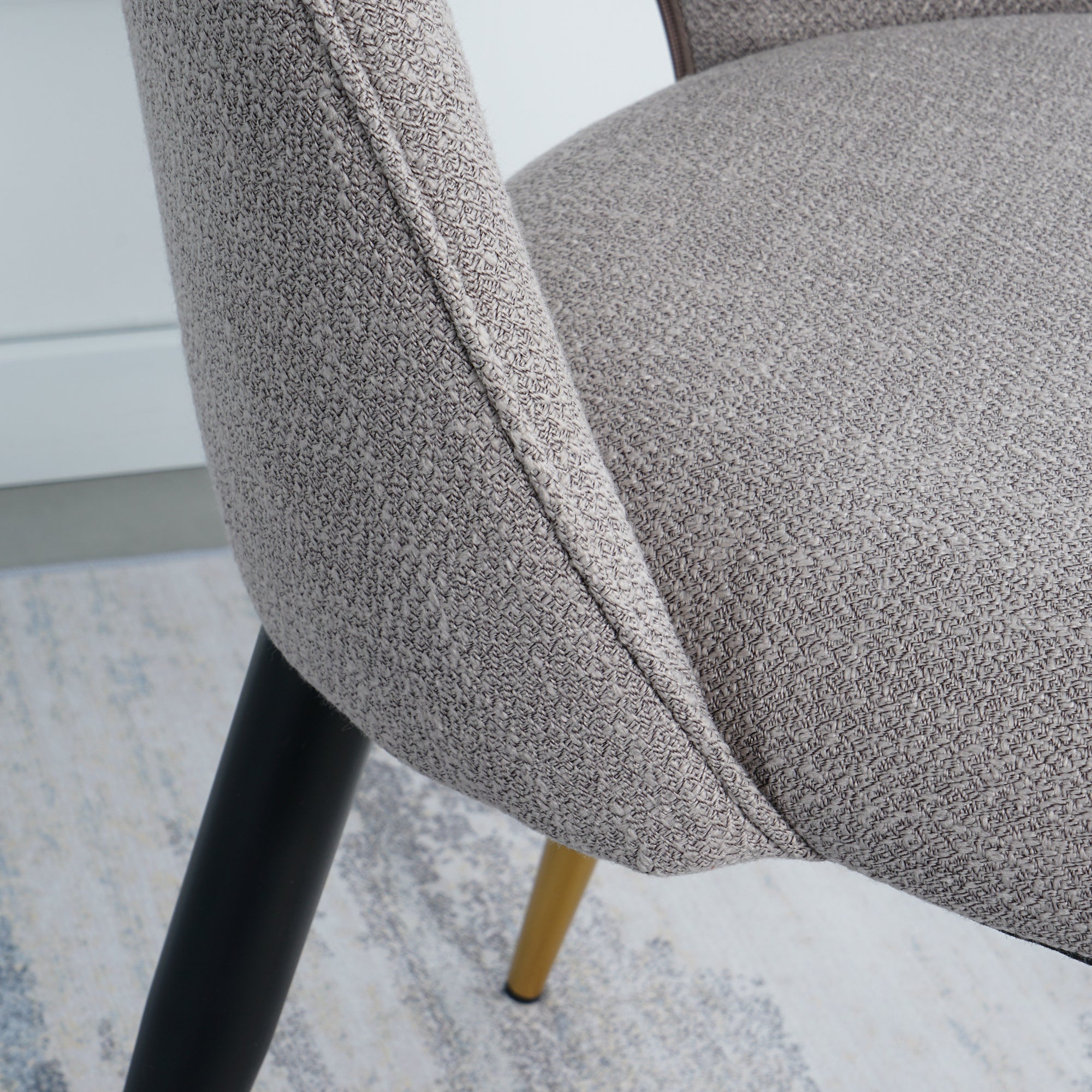 2-set Nordic Style Meta Dining Chairs with Metal Legs