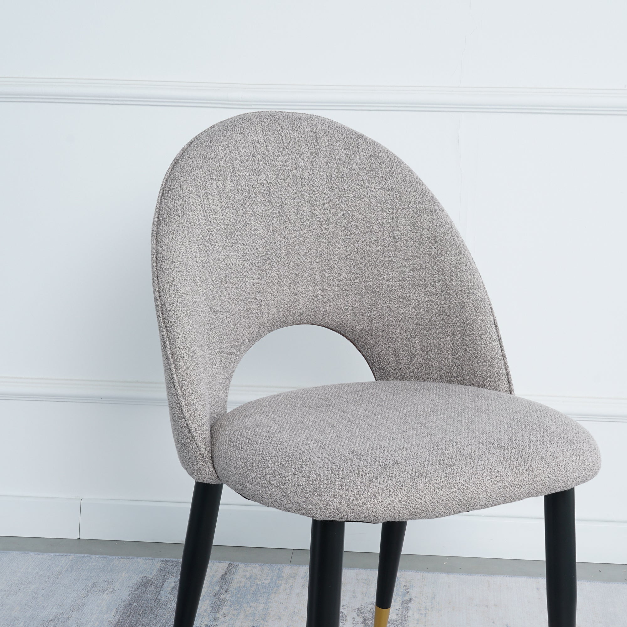 2-set Nordic Style Meta Dining Chairs with Metal Legs
