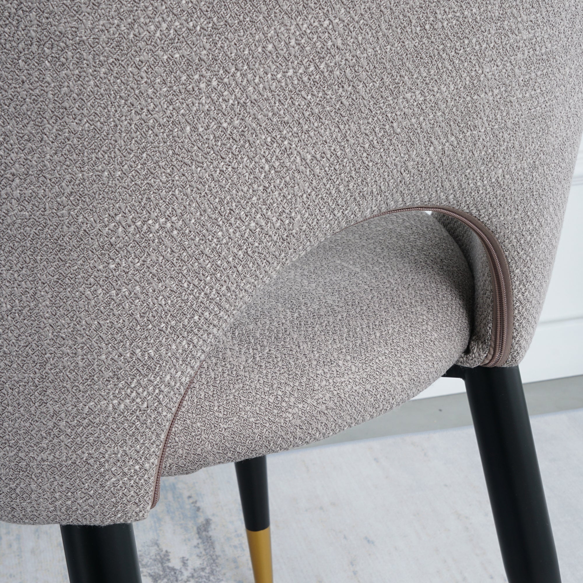 2-set Nordic Style Meta Dining Chairs with Metal Legs