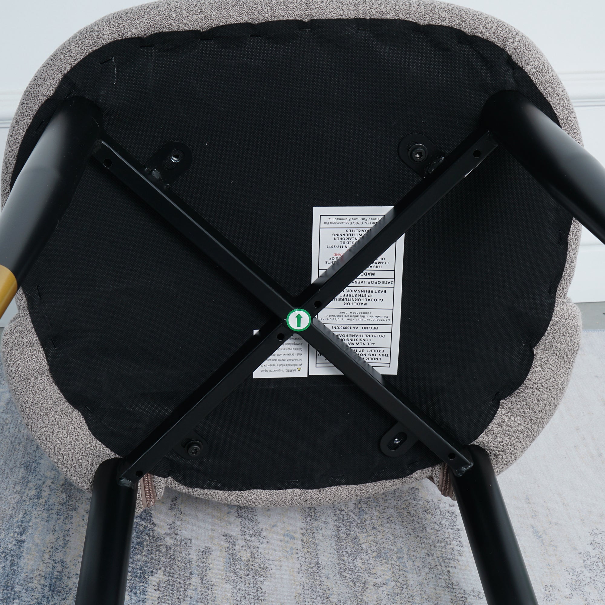 2-set Nordic Style Meta Dining Chairs with Metal Legs