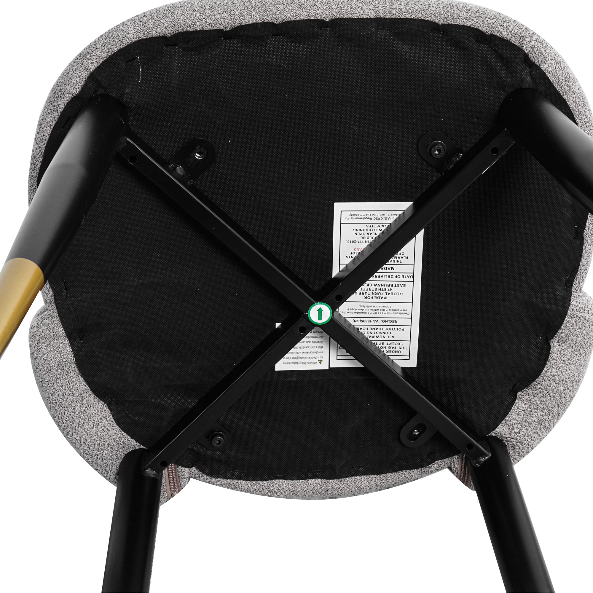 2-set Nordic Style Meta Dining Chairs with Metal Legs