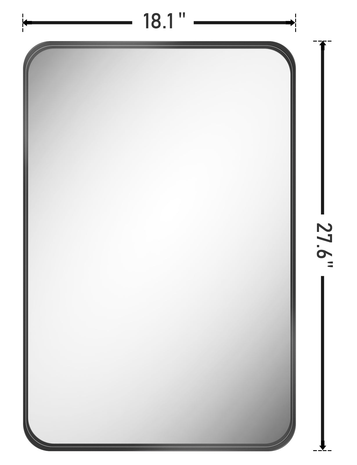 Rectangular Framed Wall Mounted Bathroom Vanity Mirror