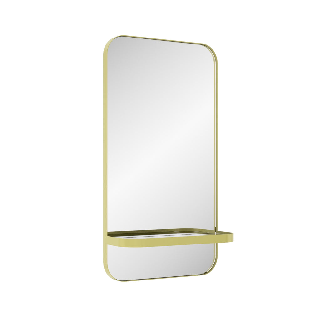 Rectangular Framed Wall Mounted Bathroom Mirror in Black/Gold