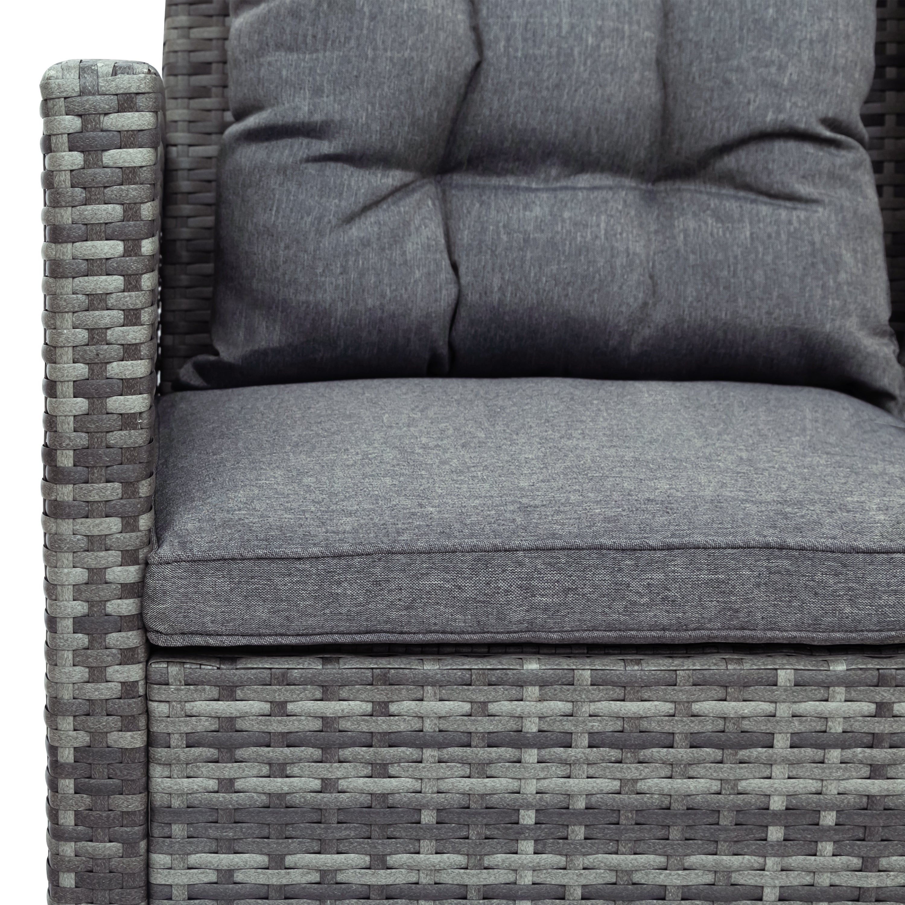 5-Piece Outdoor UV-Resistant Wicker Patio Sofa Set with Storage Bench and Table