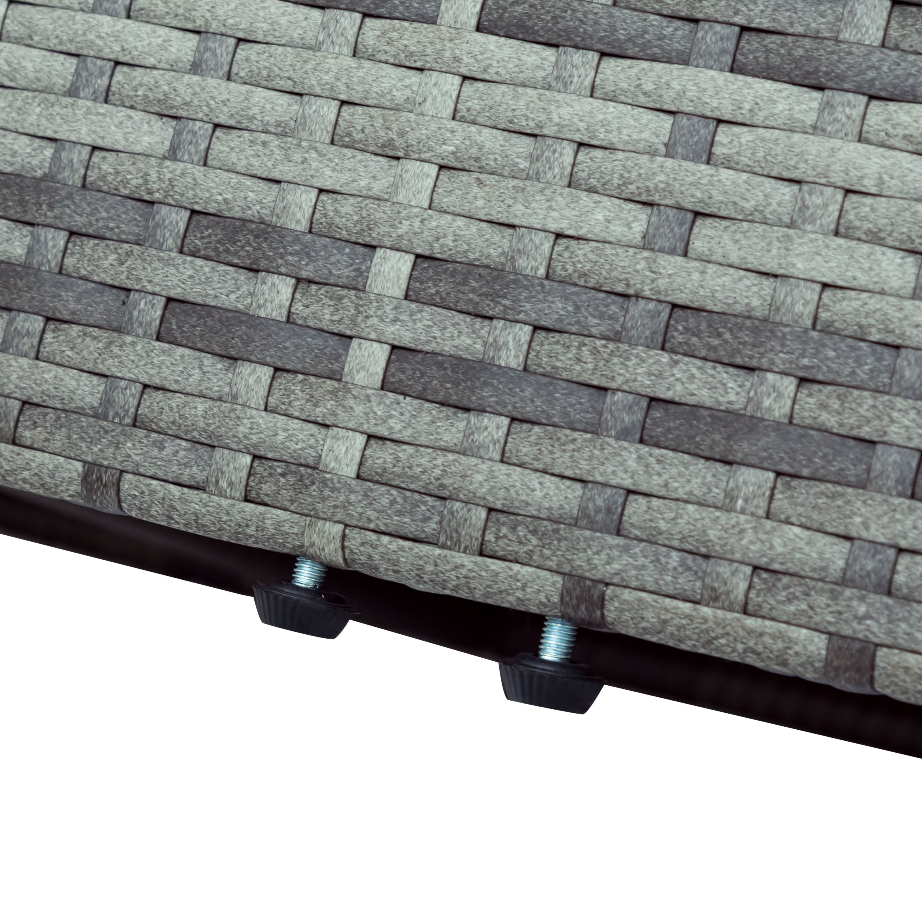 5-Piece Outdoor UV-Resistant Wicker Patio Sofa Set with Storage Bench and Table