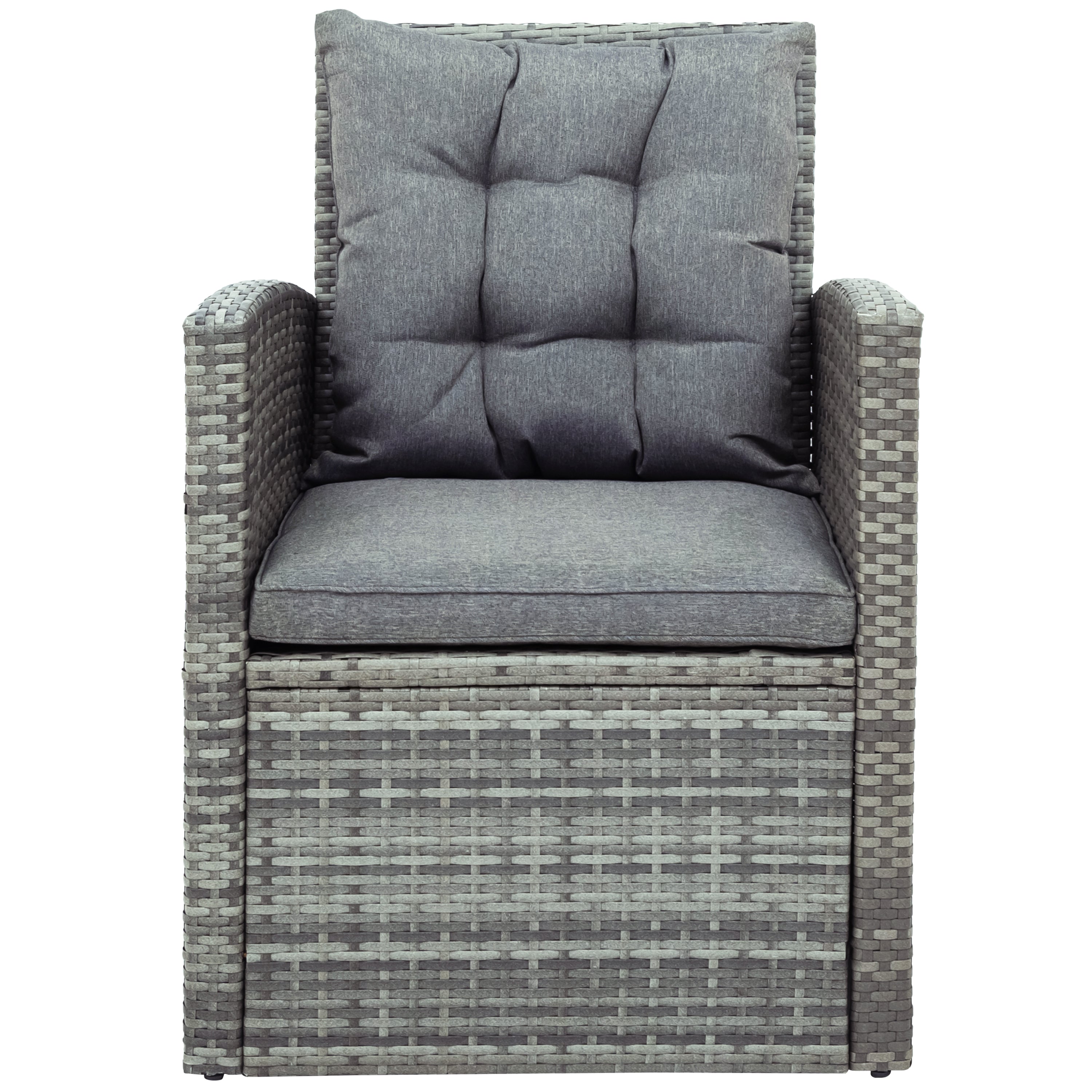 5-Piece Outdoor UV-Resistant Wicker Patio Sofa Set with Storage Bench and Table