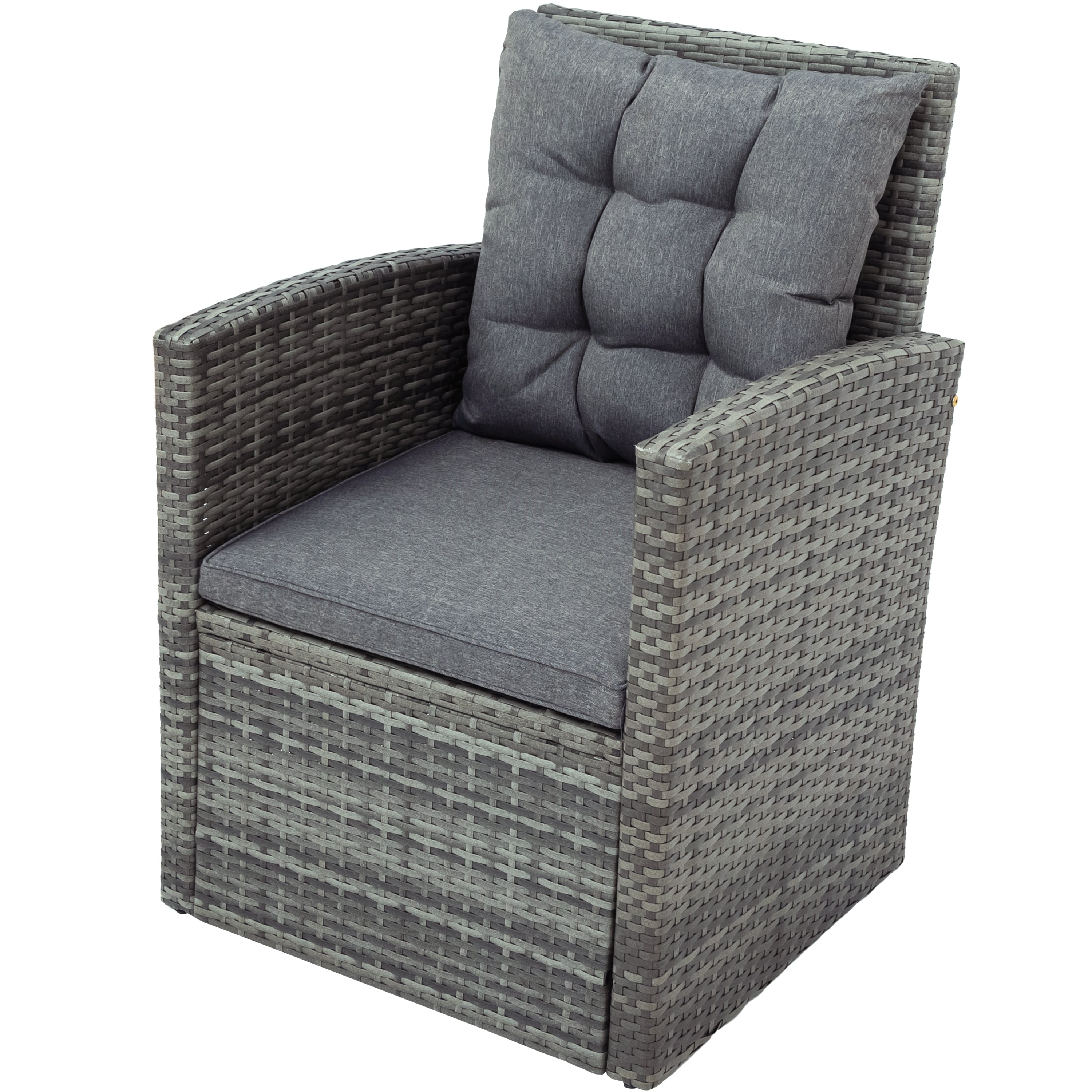 5-Piece Outdoor UV-Resistant Wicker Patio Sofa Set with Storage Bench and Table