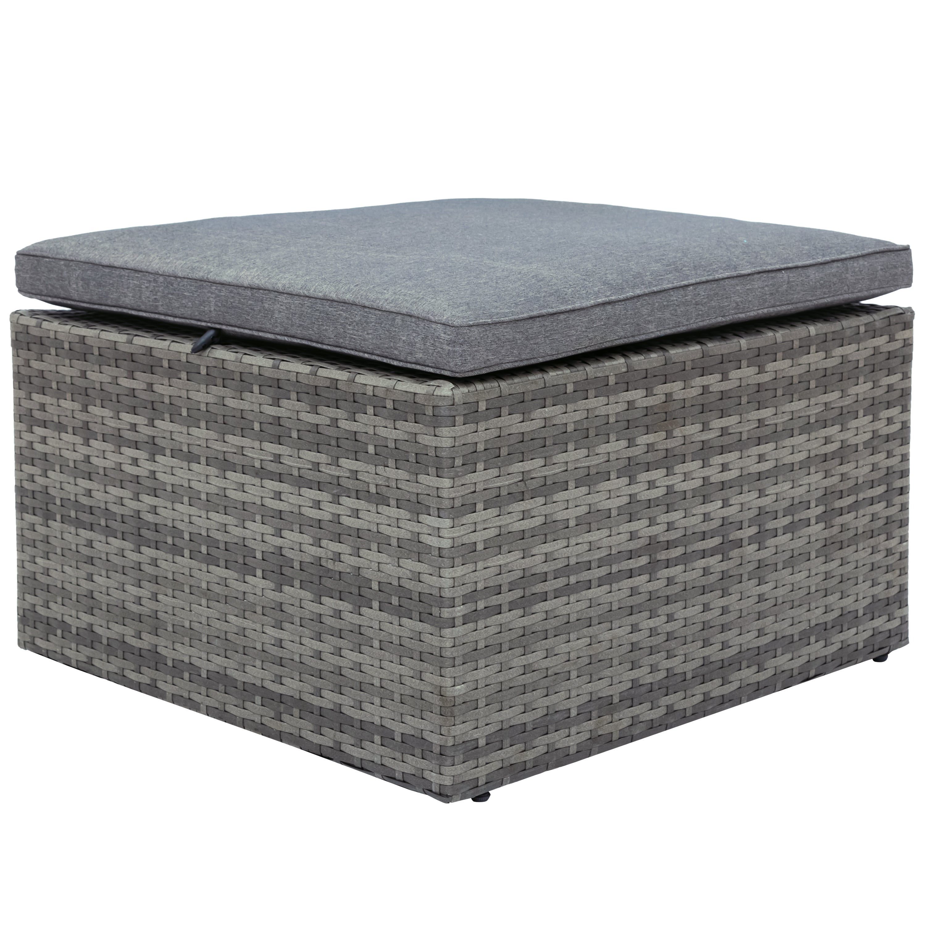 5-Piece Outdoor UV-Resistant Wicker Patio Sofa Set with Storage Bench and Table
