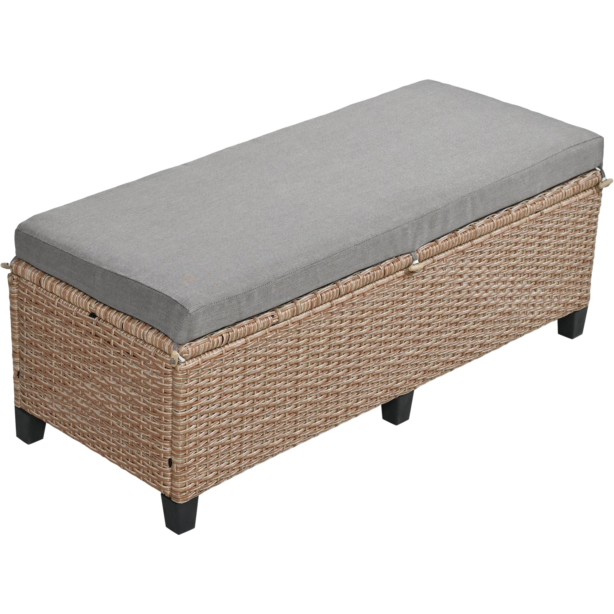 5-Piece Outdoor Wicker Patio Sectional with 2 Extendable Side Tables, Dining Table and Washable Covers