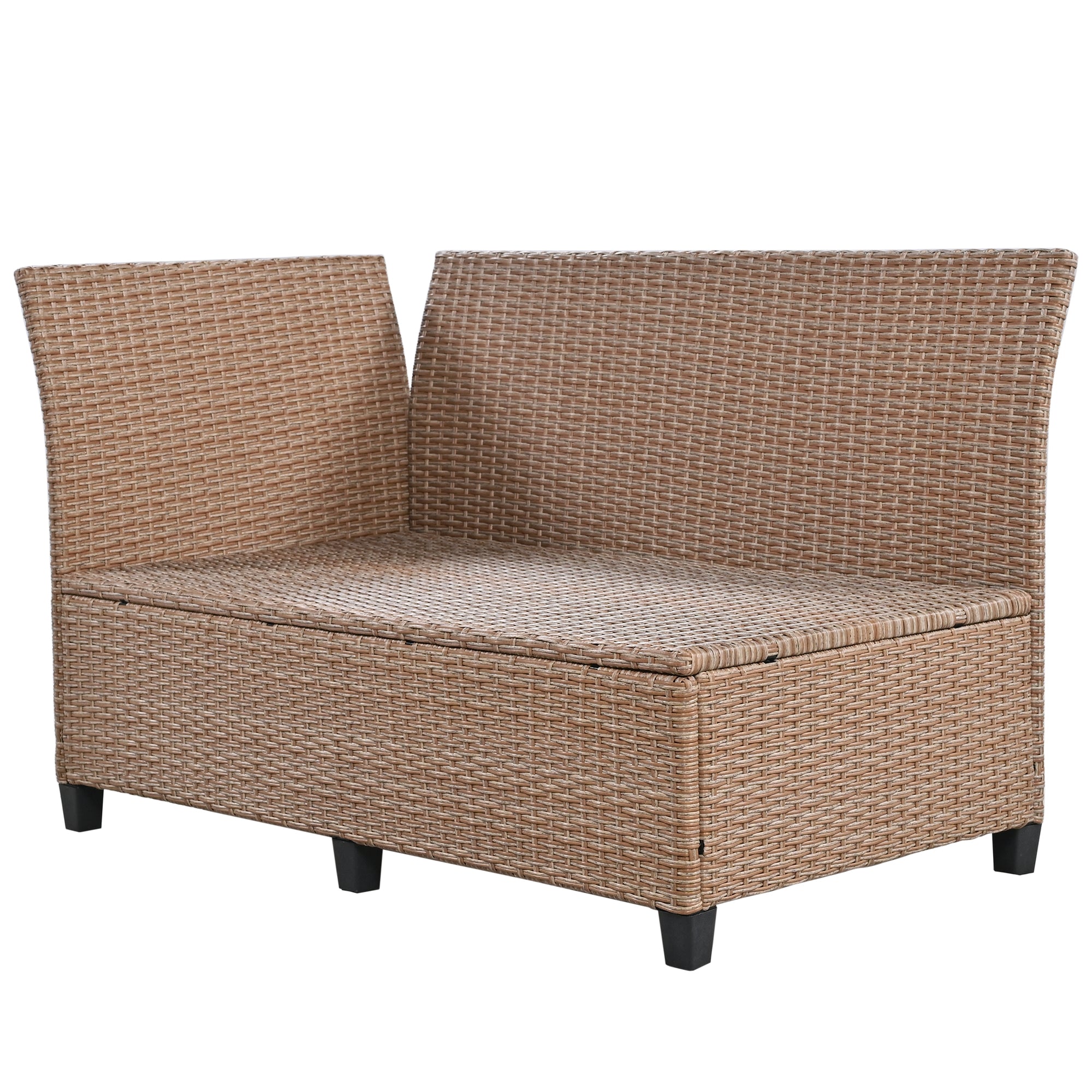5-Piece Outdoor Wicker Patio Sectional with 2 Extendable Side Tables, Dining Table and Washable Covers