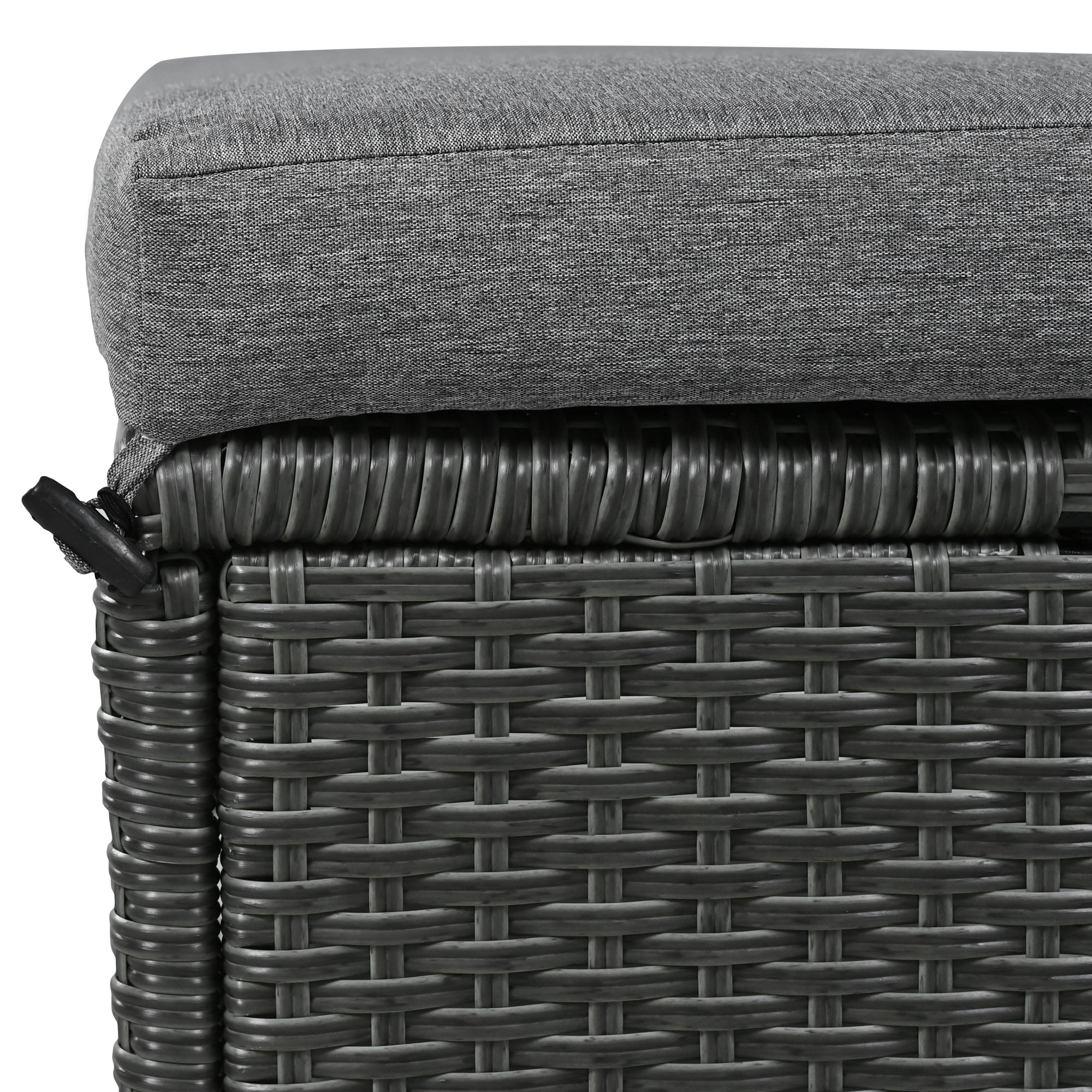 5-Piece Outdoor Wicker Patio Sectional with 2 Extendable Side Tables, Dining Table and Washable Covers