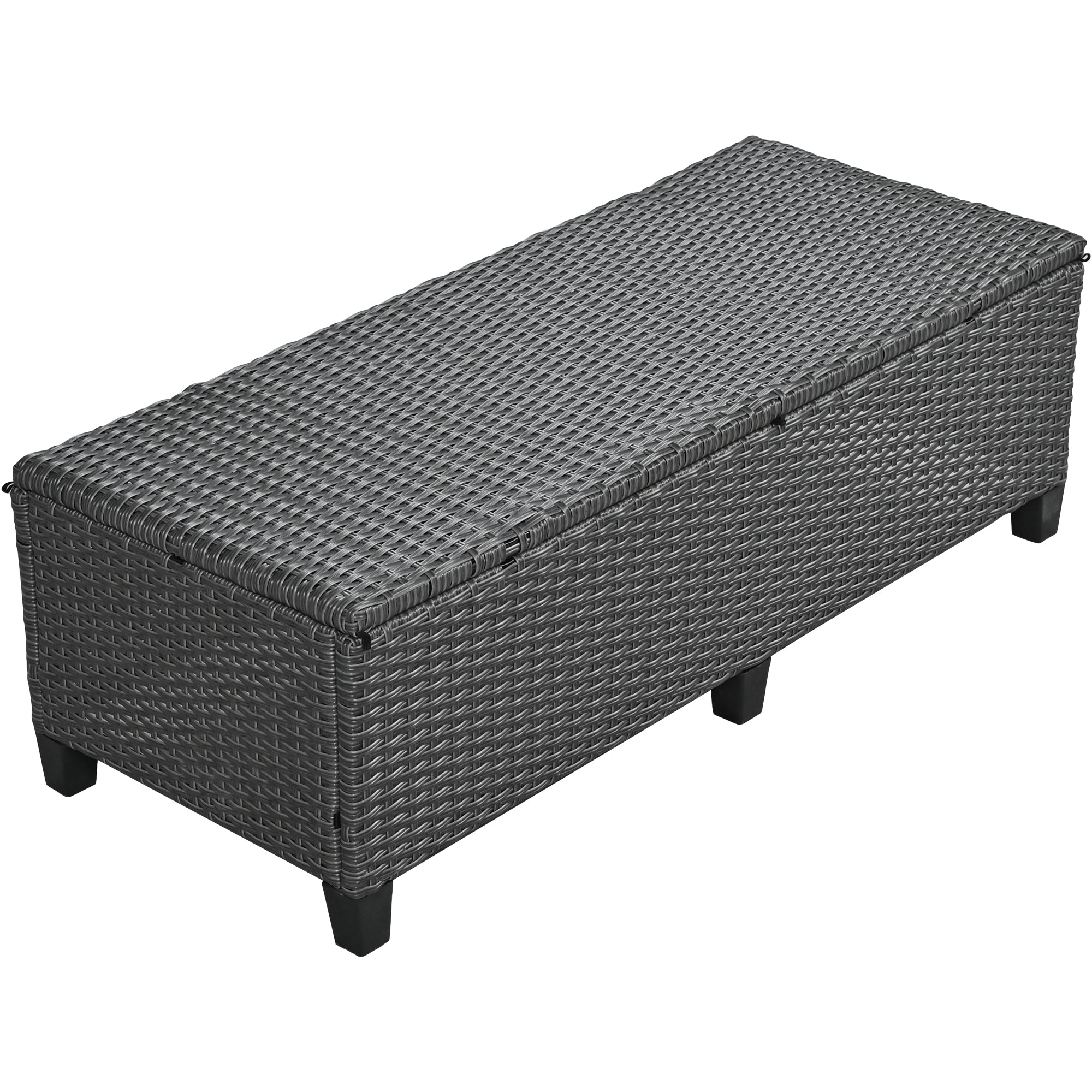 5-Piece Outdoor Wicker Patio Sectional with 2 Extendable Side Tables, Dining Table and Washable Covers